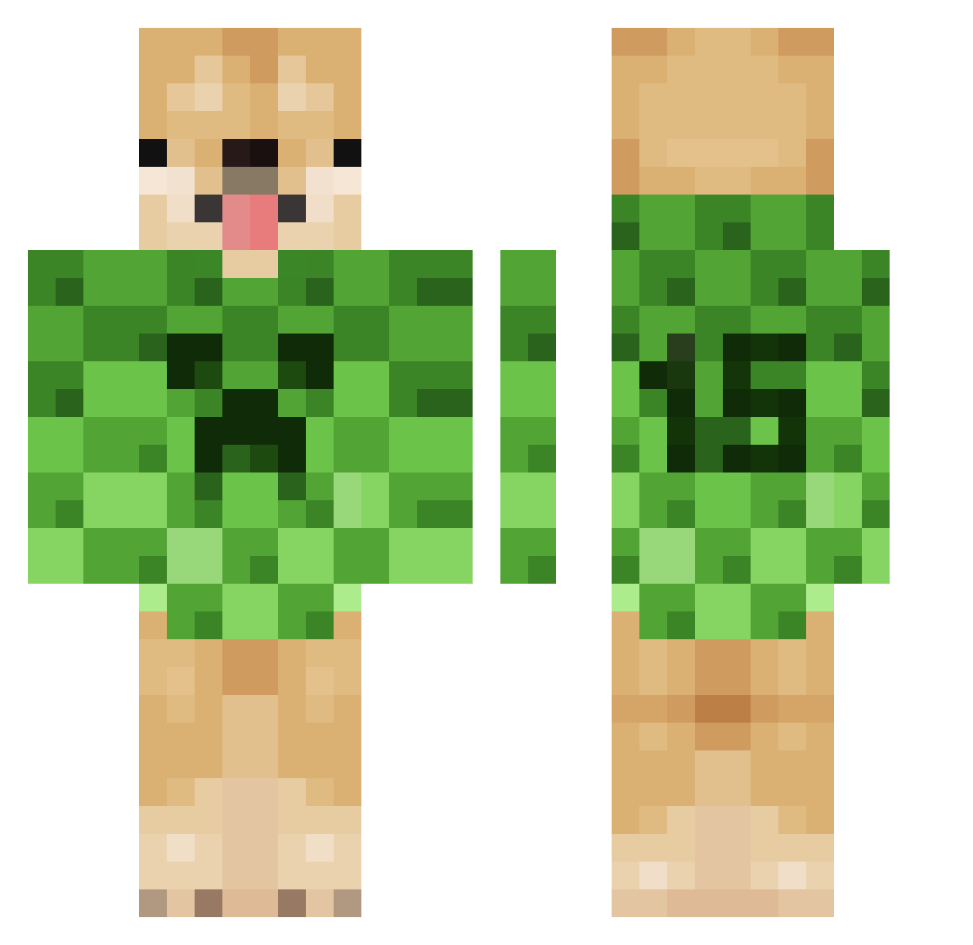 daimondeyes528 Minecraft skin, front and back view