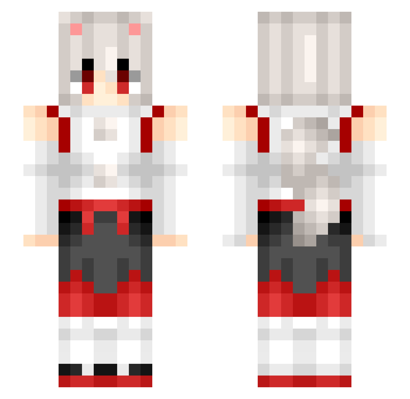 Zeyuu Minecraft skin, front and back view