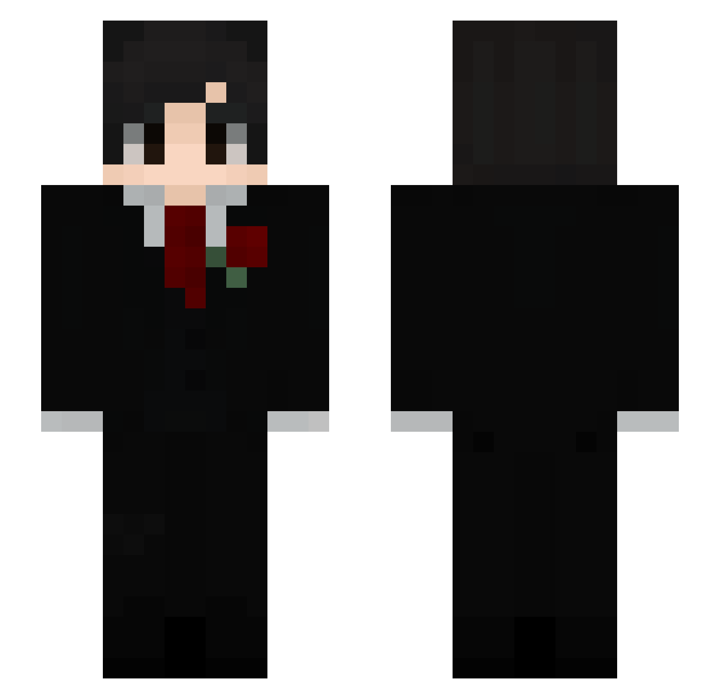 Syfonn Minecraft skin, front and back view