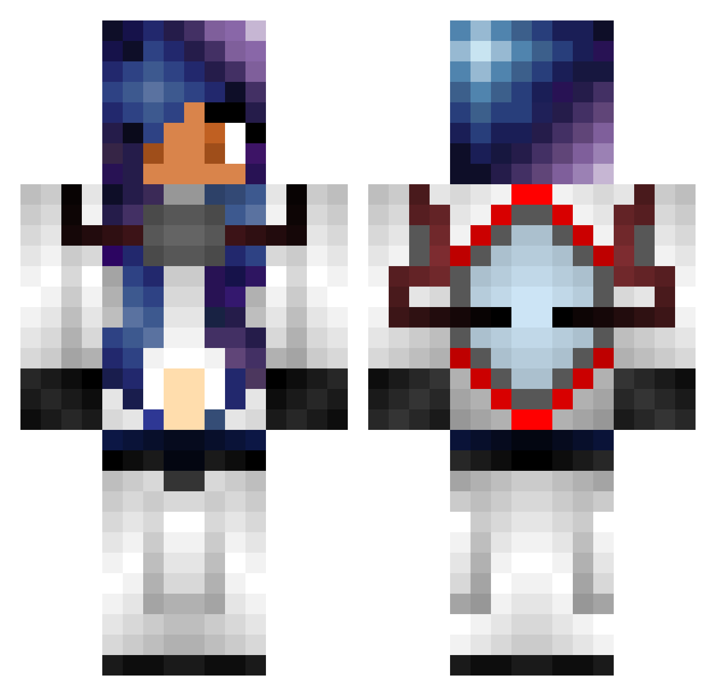 ToxicMush Minecraft skin, front and back view
