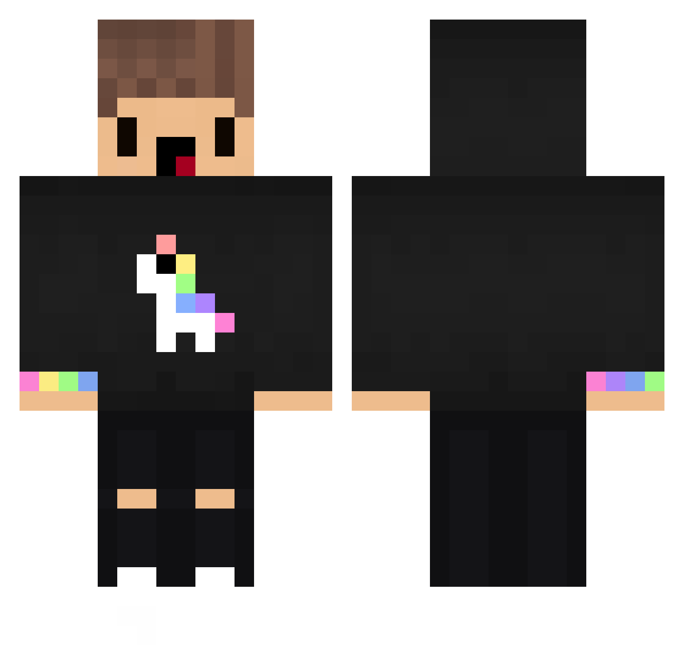 Blackrage03 Minecraft skin, front and back view