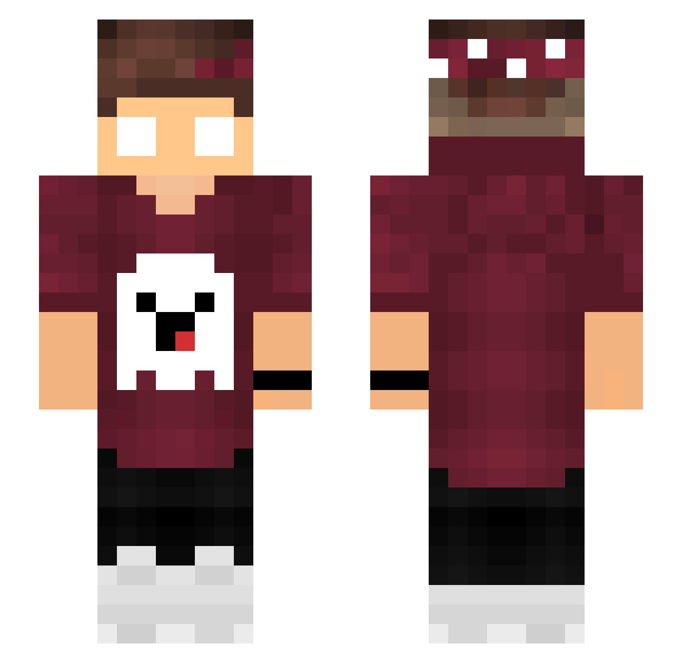 MRKECKS Minecraft skin, front and back view