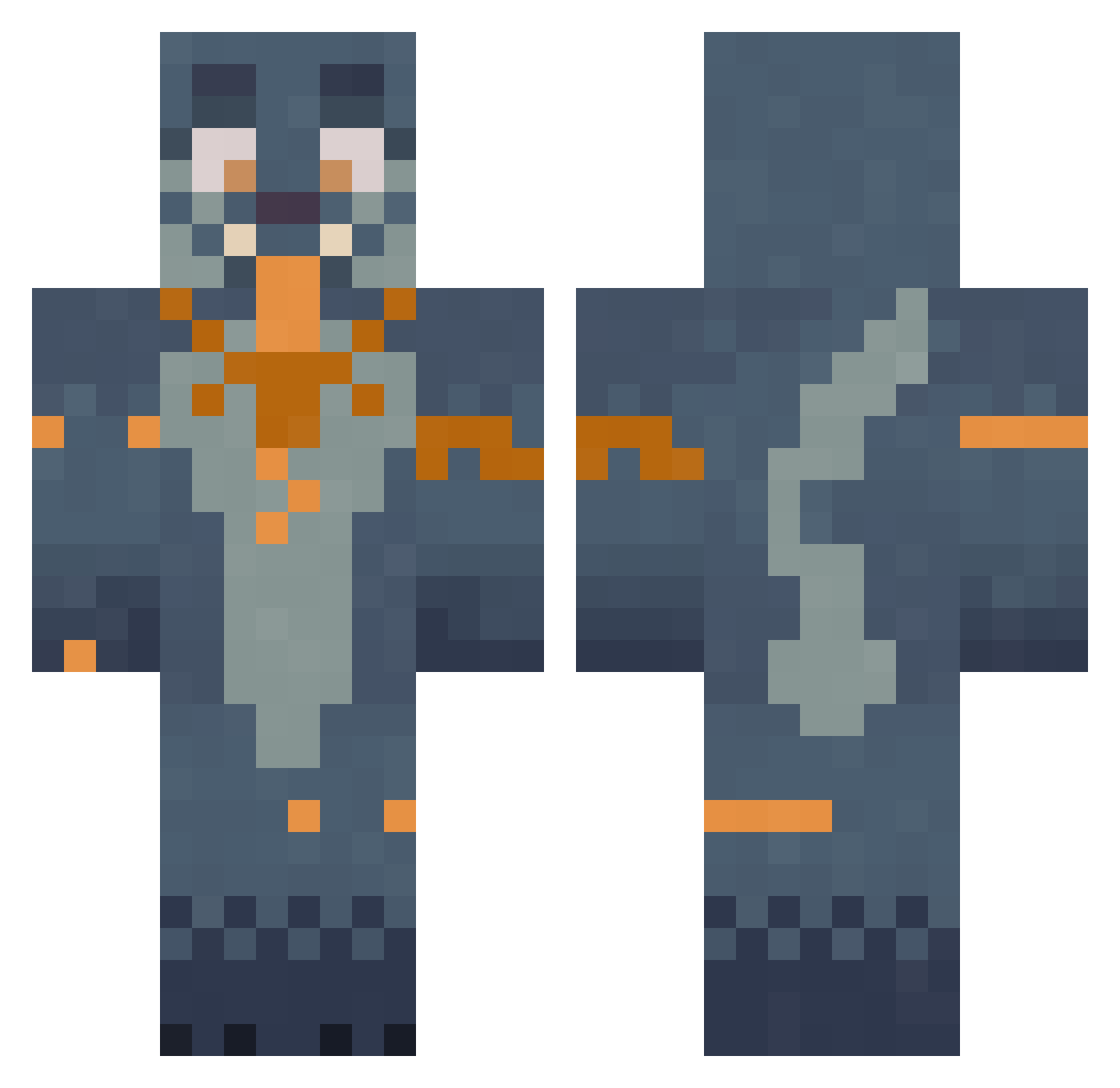 Chrno Minecraft skin, front and back view