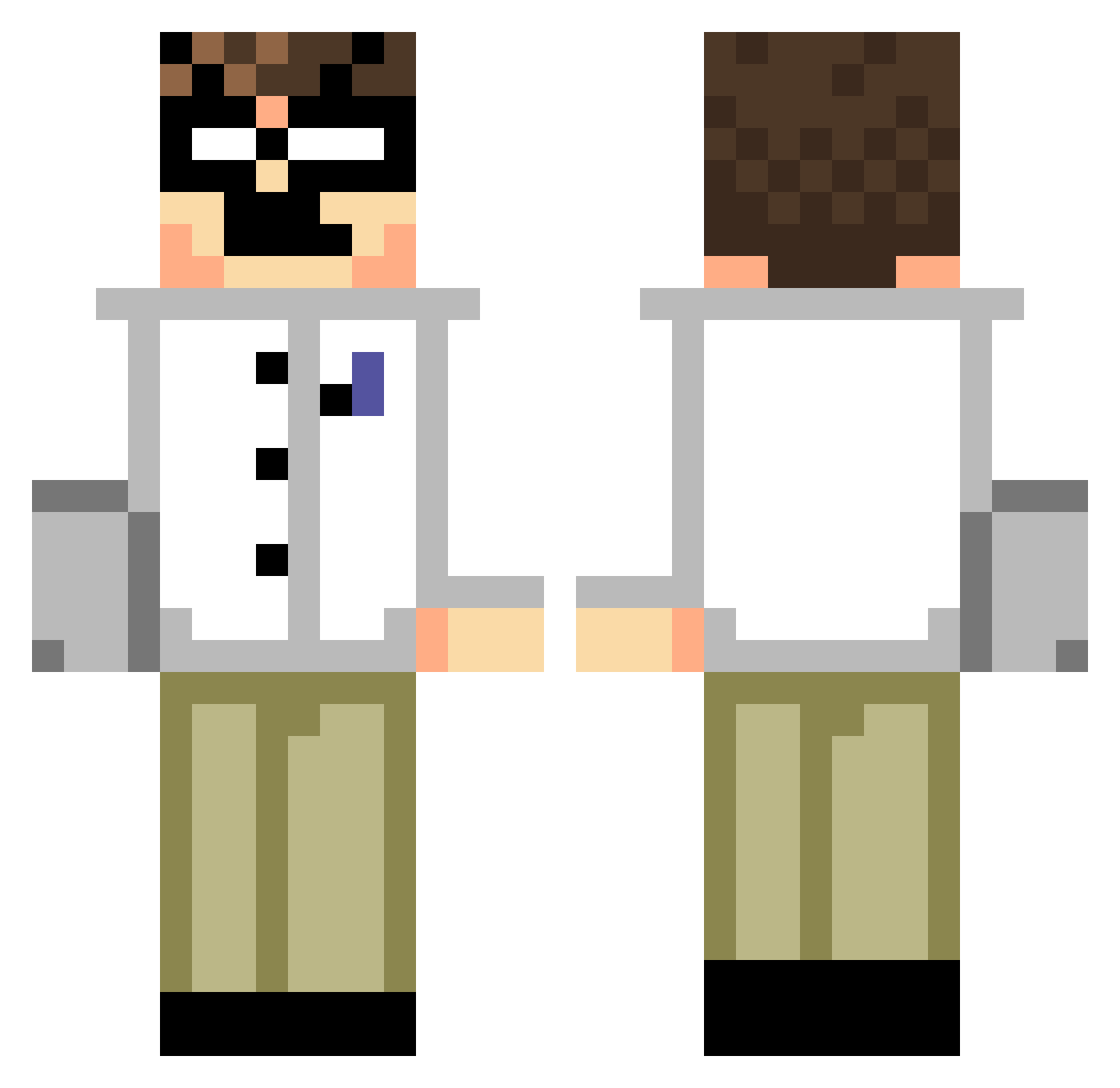Redkatz Minecraft skin, front and back view