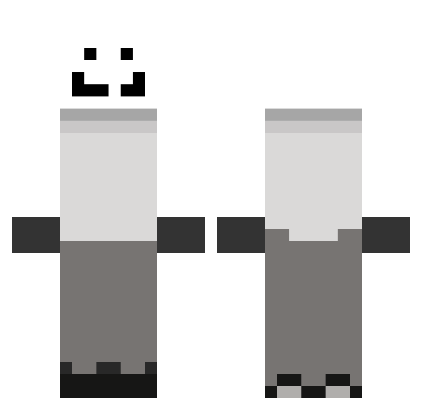 hauntedbagel Minecraft skin, front and back view