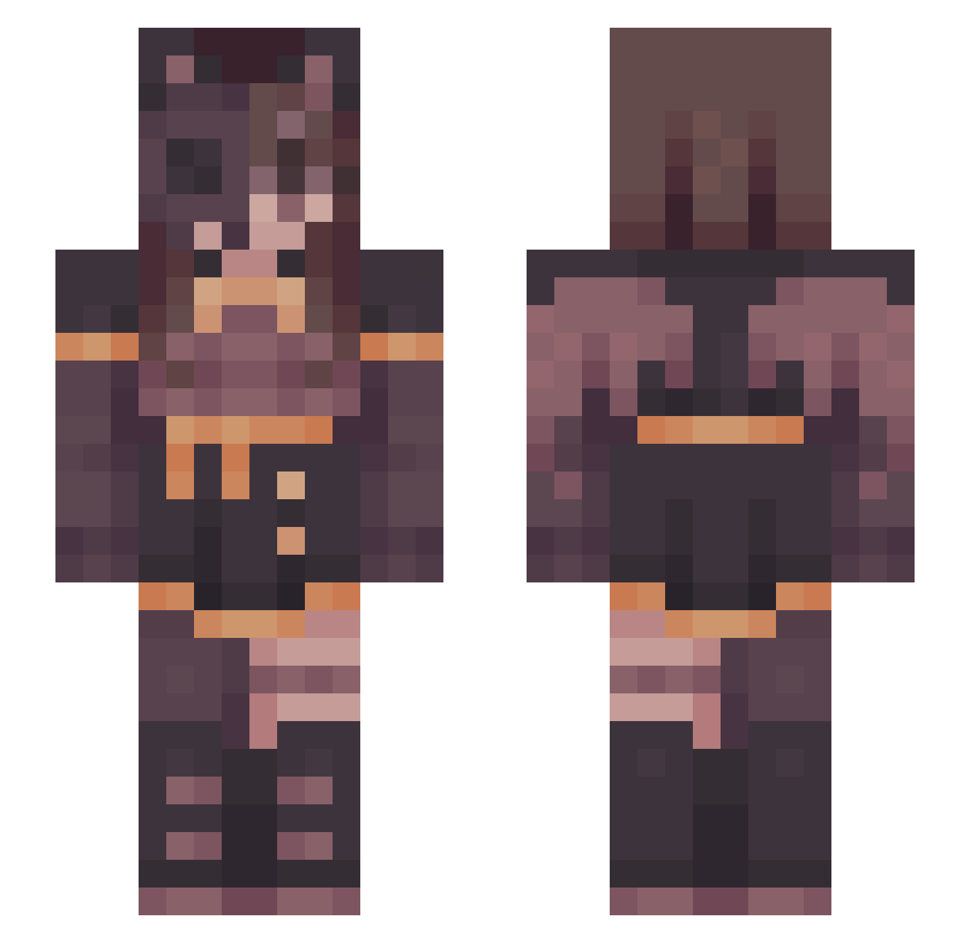 prvdakota Minecraft skin, front and back view