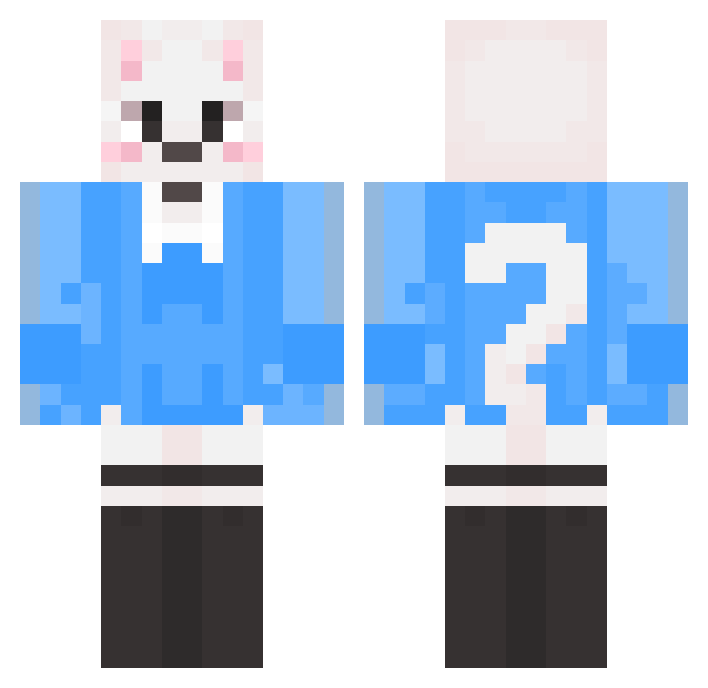 QwantQwant Minecraft skin, front and back view