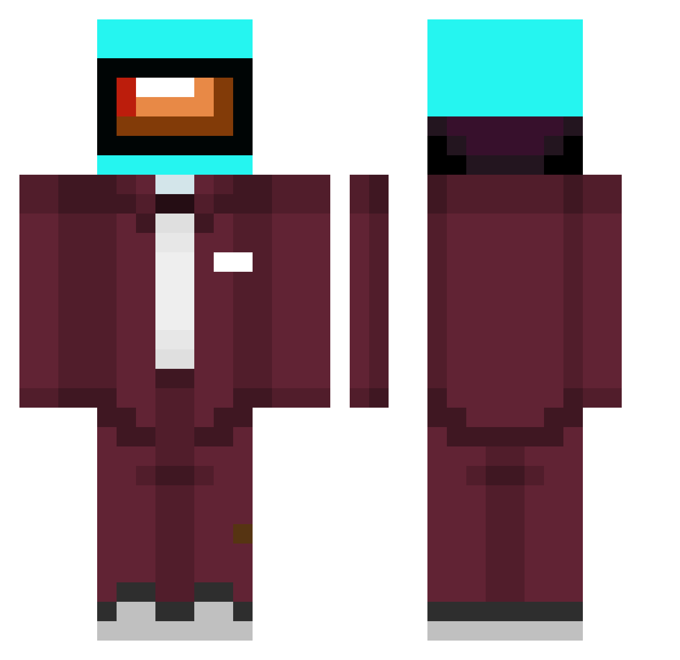 Chi1dPredator Minecraft skin, front and back view