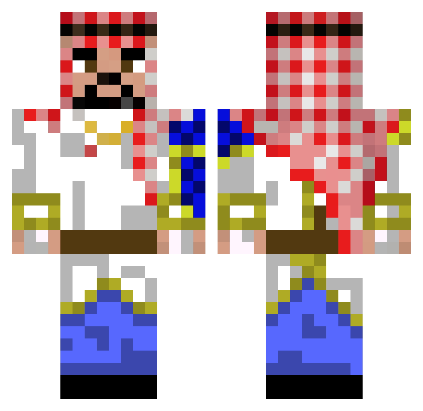 Patatoboo Minecraft skin, front and back view