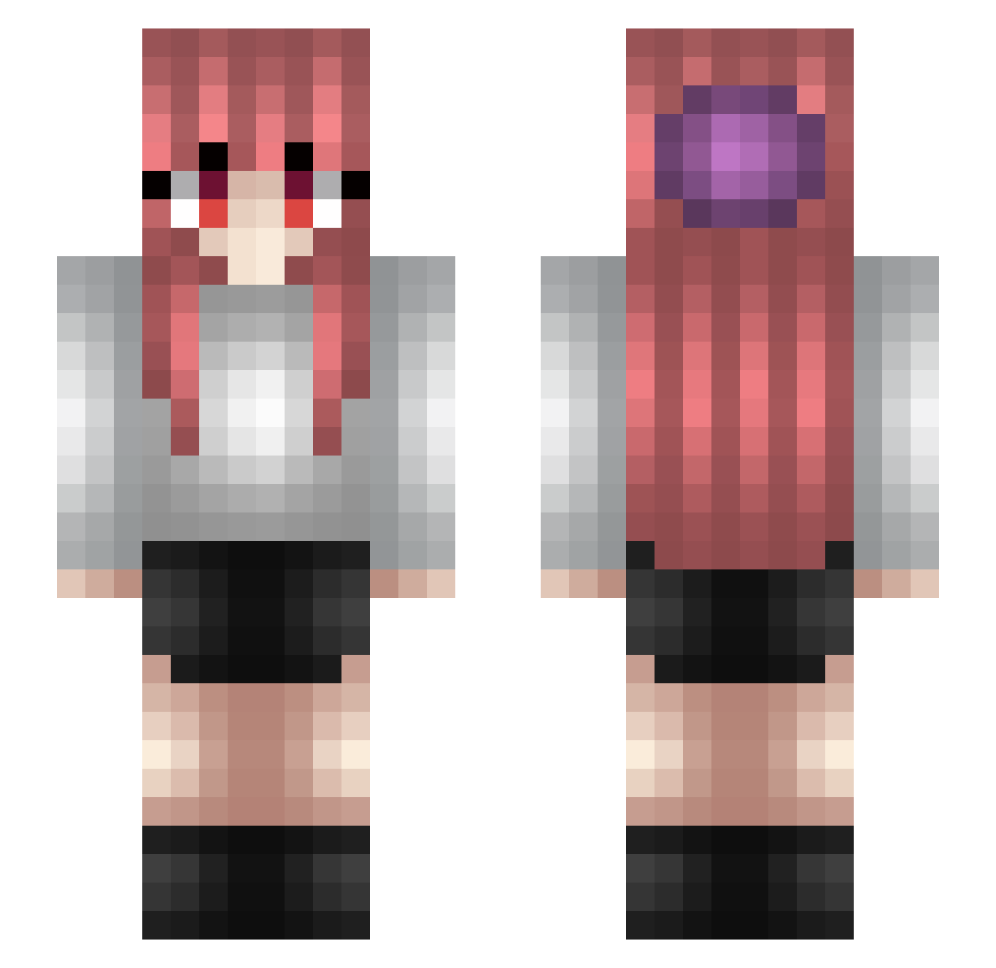 PedroMiguelR Minecraft skin, front and back view