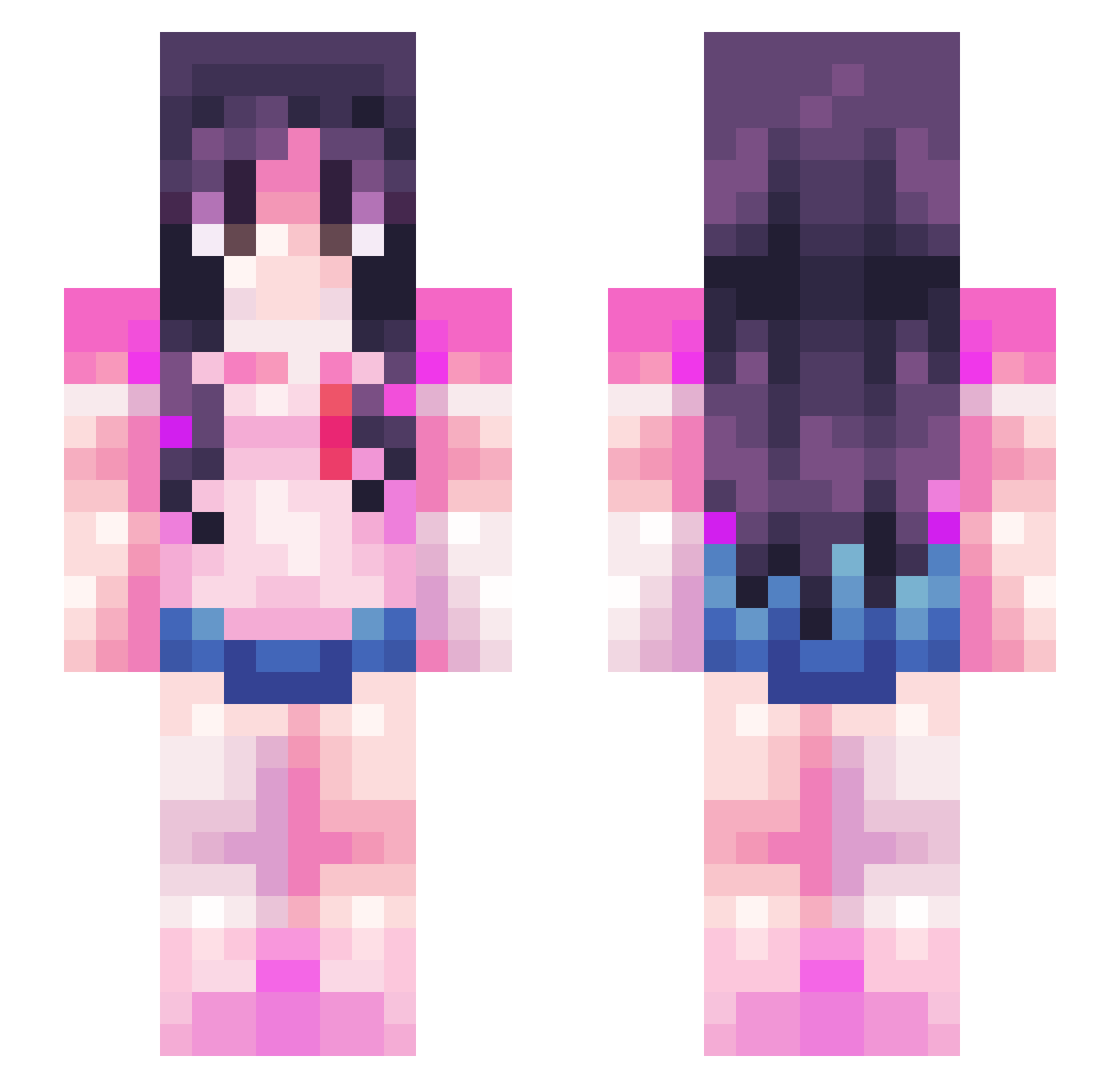 Esme_ Minecraft skin, front and back view