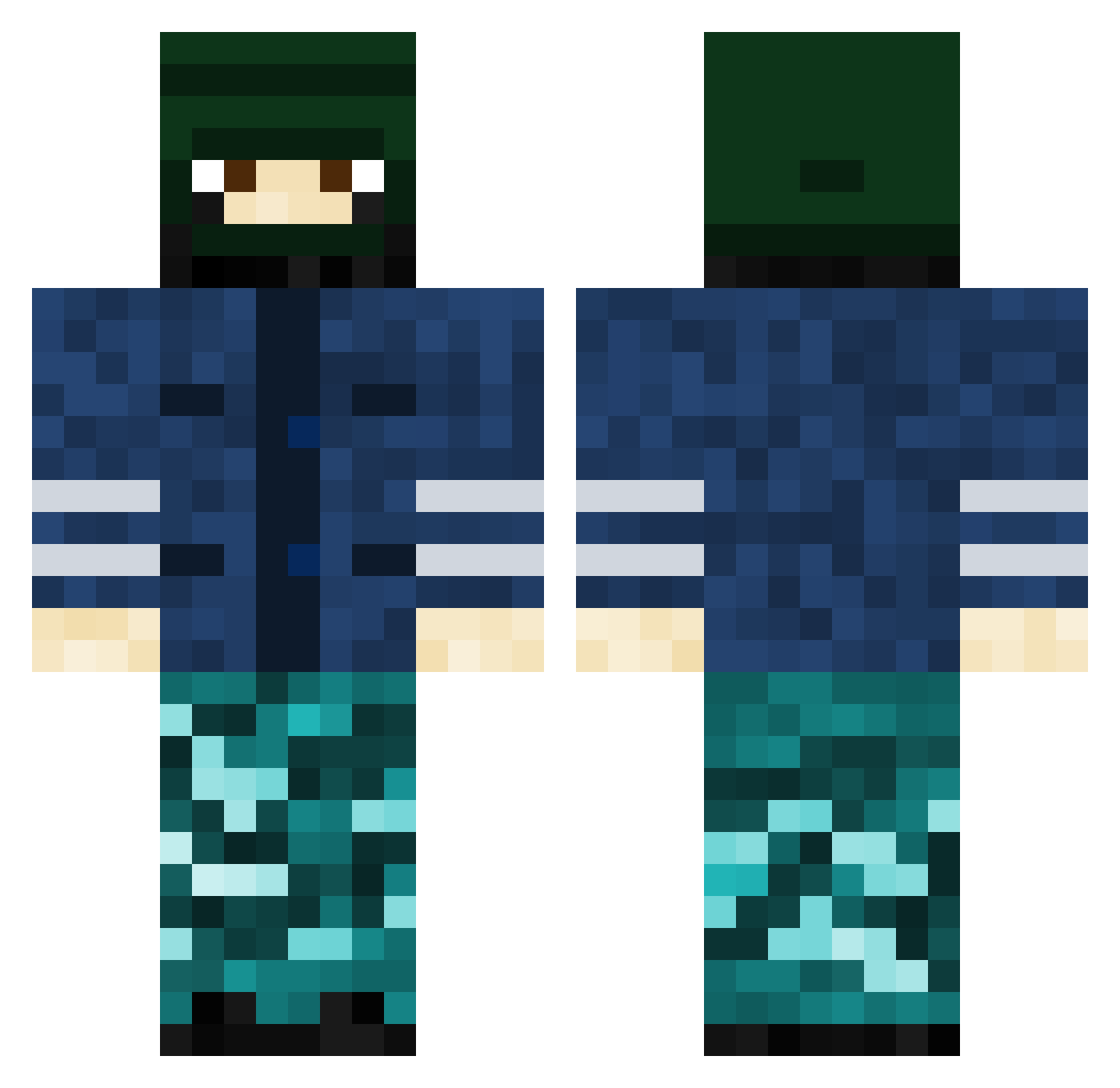 Derwahreloser Minecraft skin, front and back view