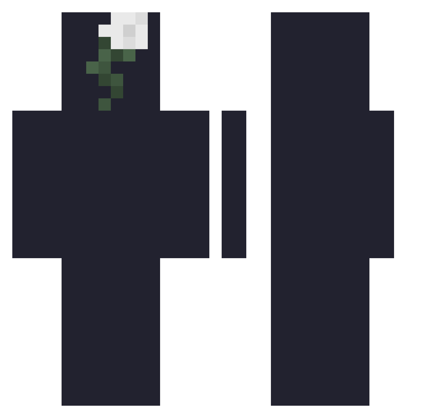 Retinae Minecraft skin, front and back view