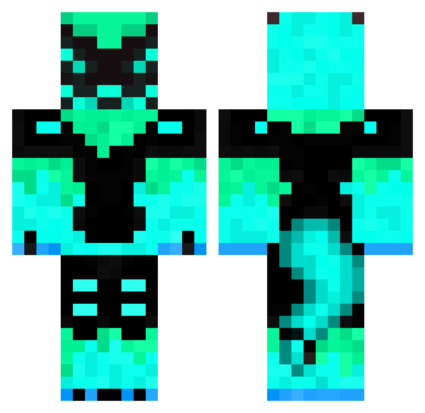 TideLC Minecraft skin, front and back view