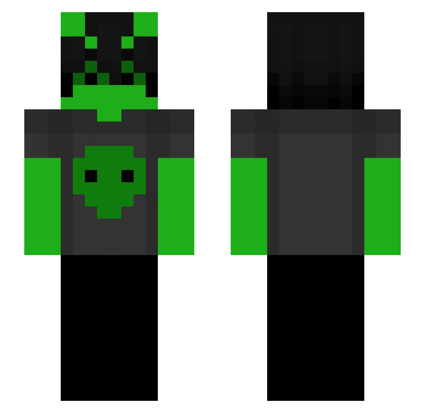 Zirpple Minecraft skin, front and back view