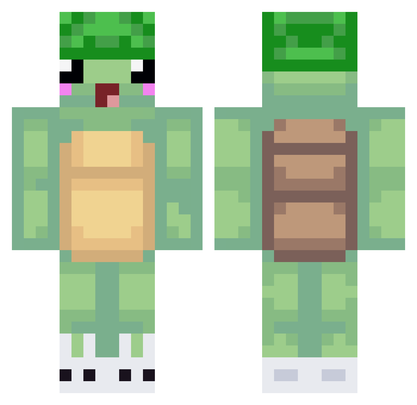 Kong_i Minecraft skin, front and back view