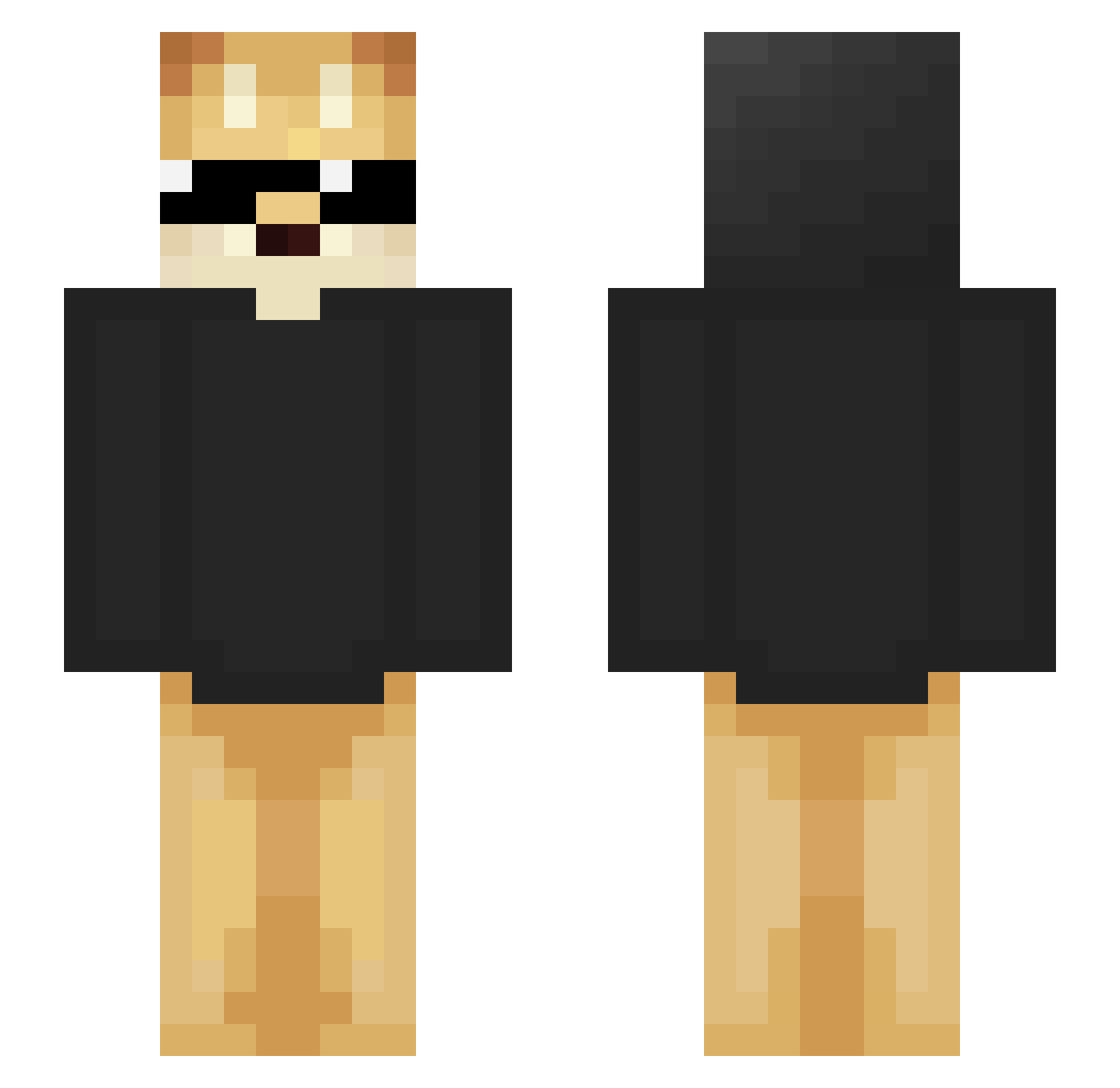 smhtay Minecraft skin, front and back view