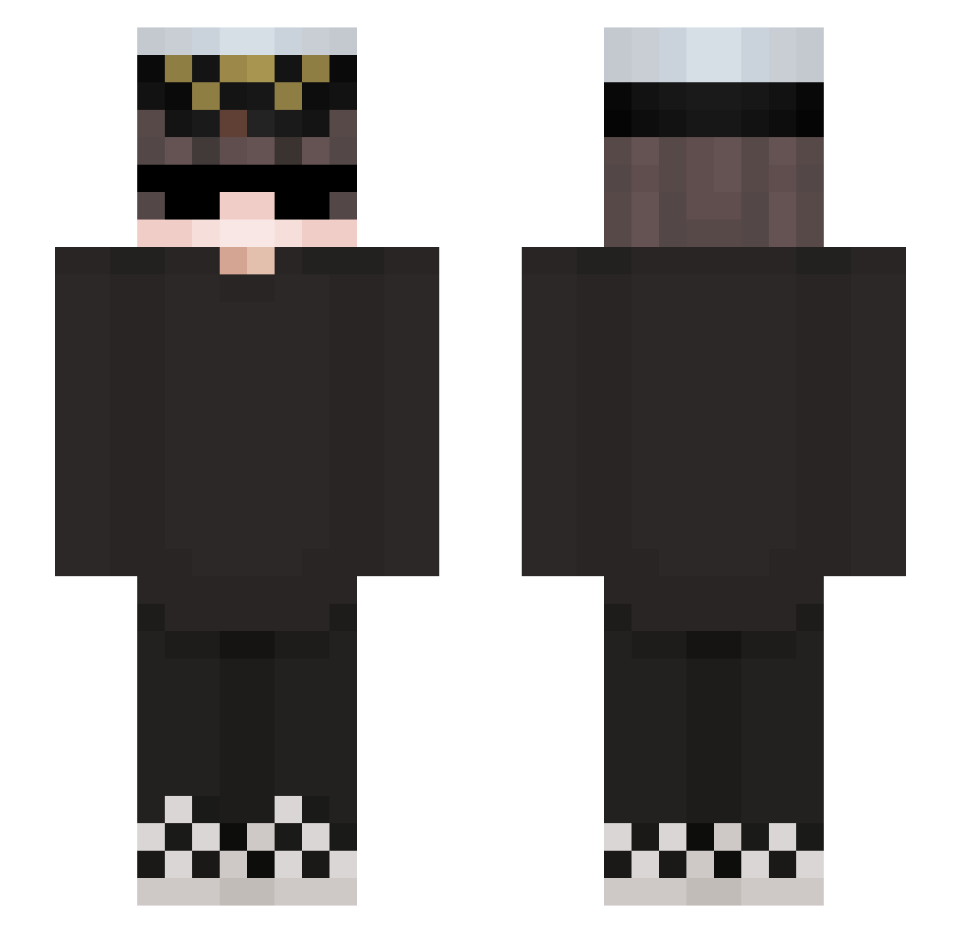 Lukewu Minecraft skin, front and back view