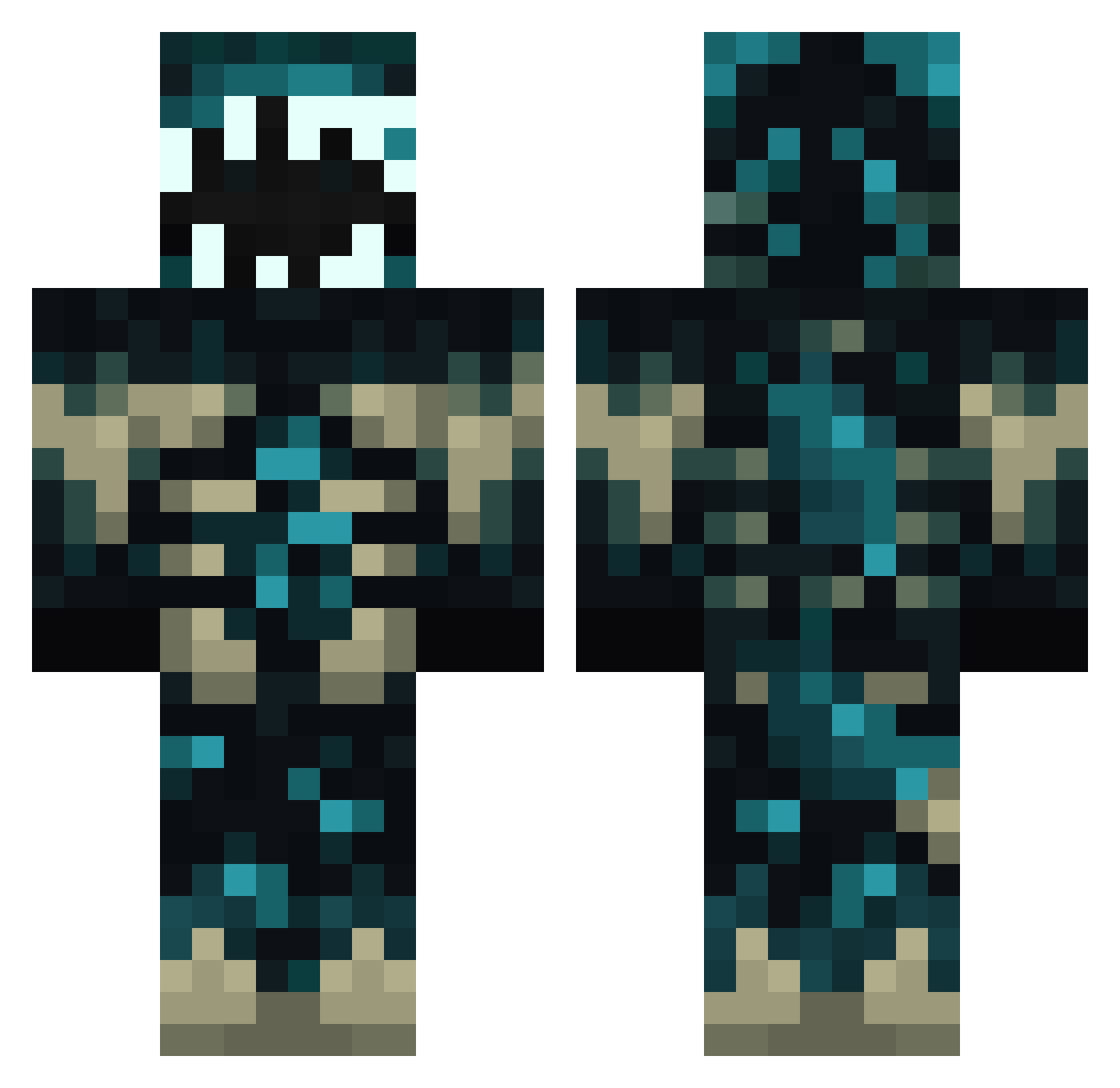 MutantZoo Minecraft skin, front and back view