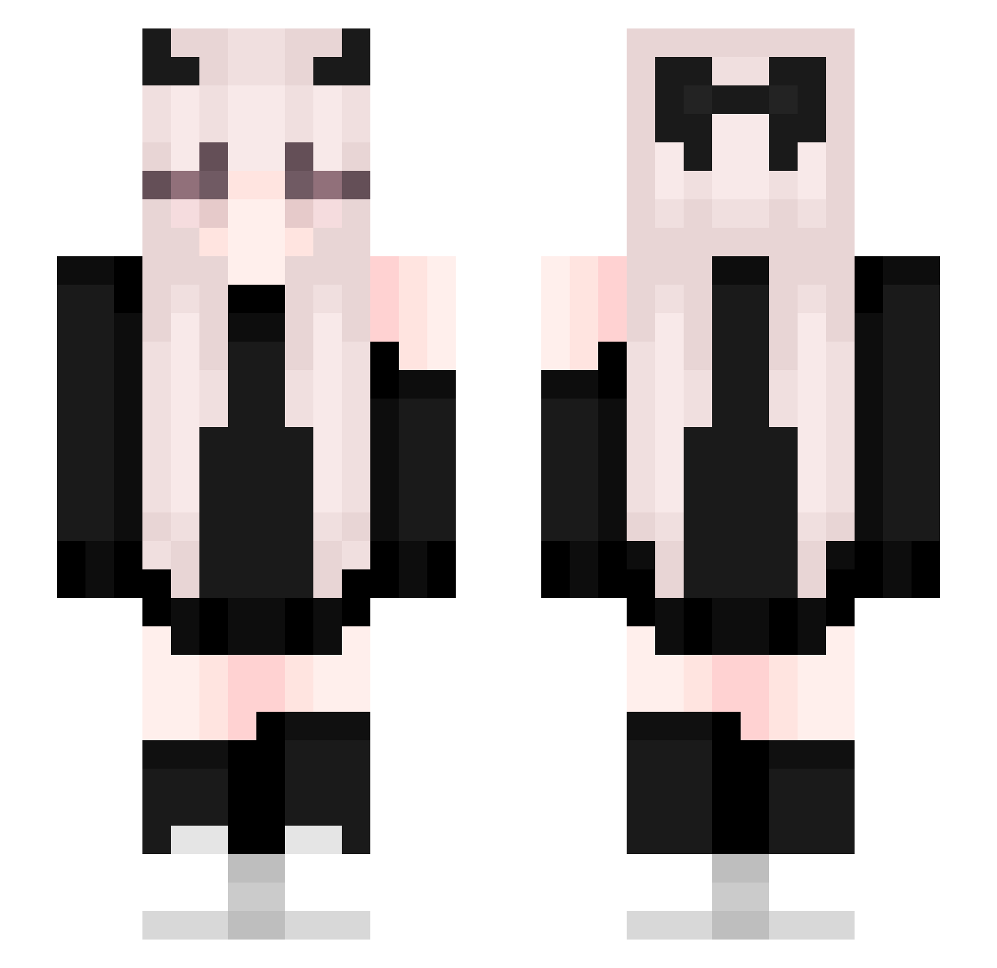 Riot_less Minecraft skin, front and back view