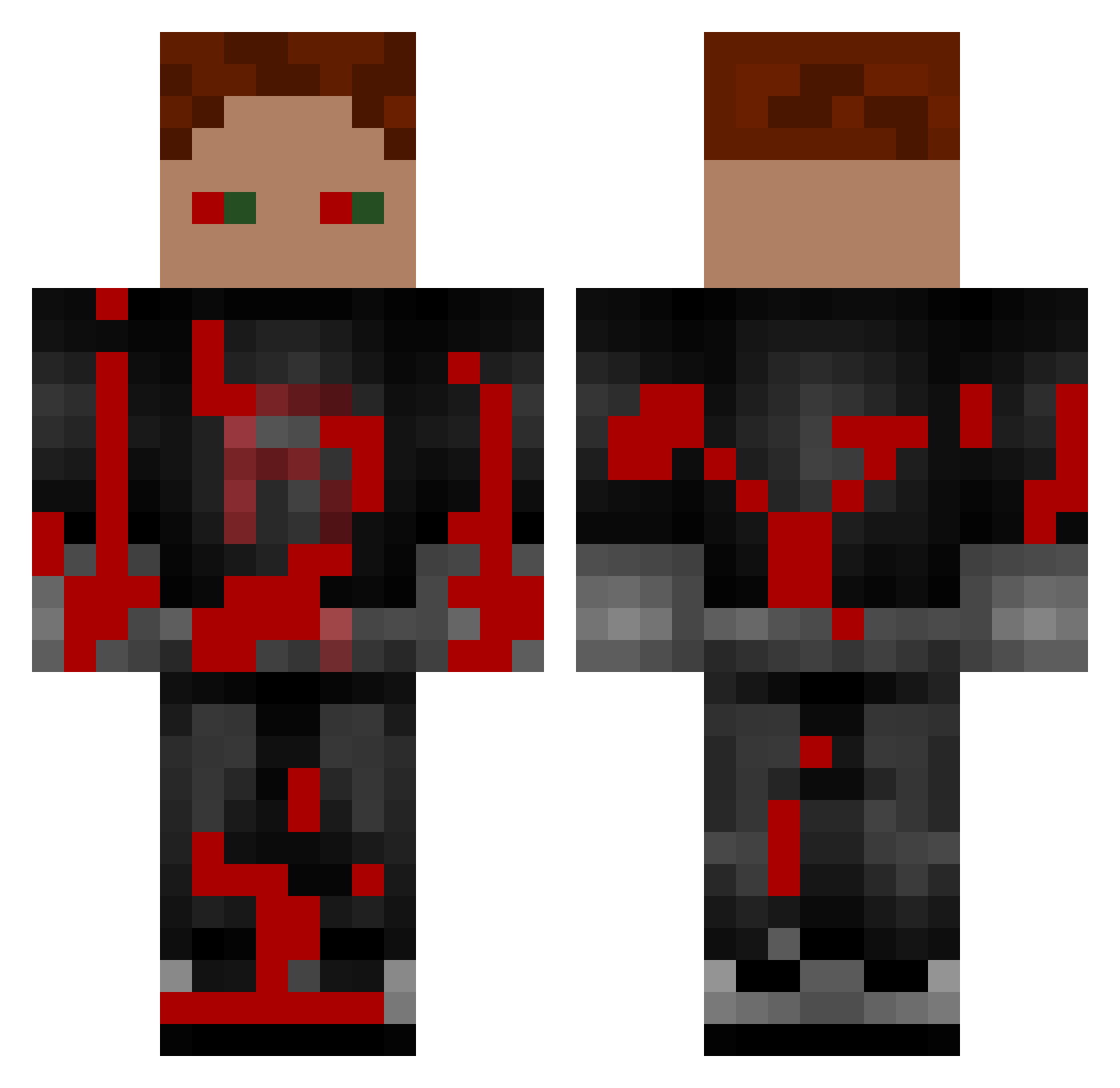 Teizef Minecraft skin, front and back view