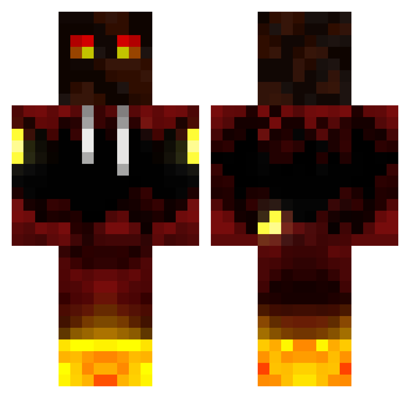 zendla Minecraft skin, front and back view