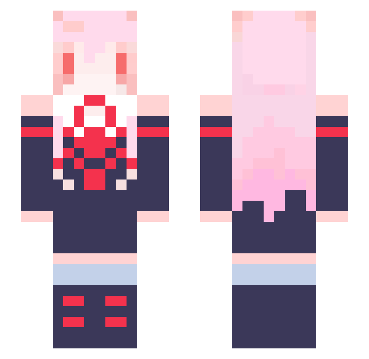 RemiliaaScarlet Minecraft skin, front and back view