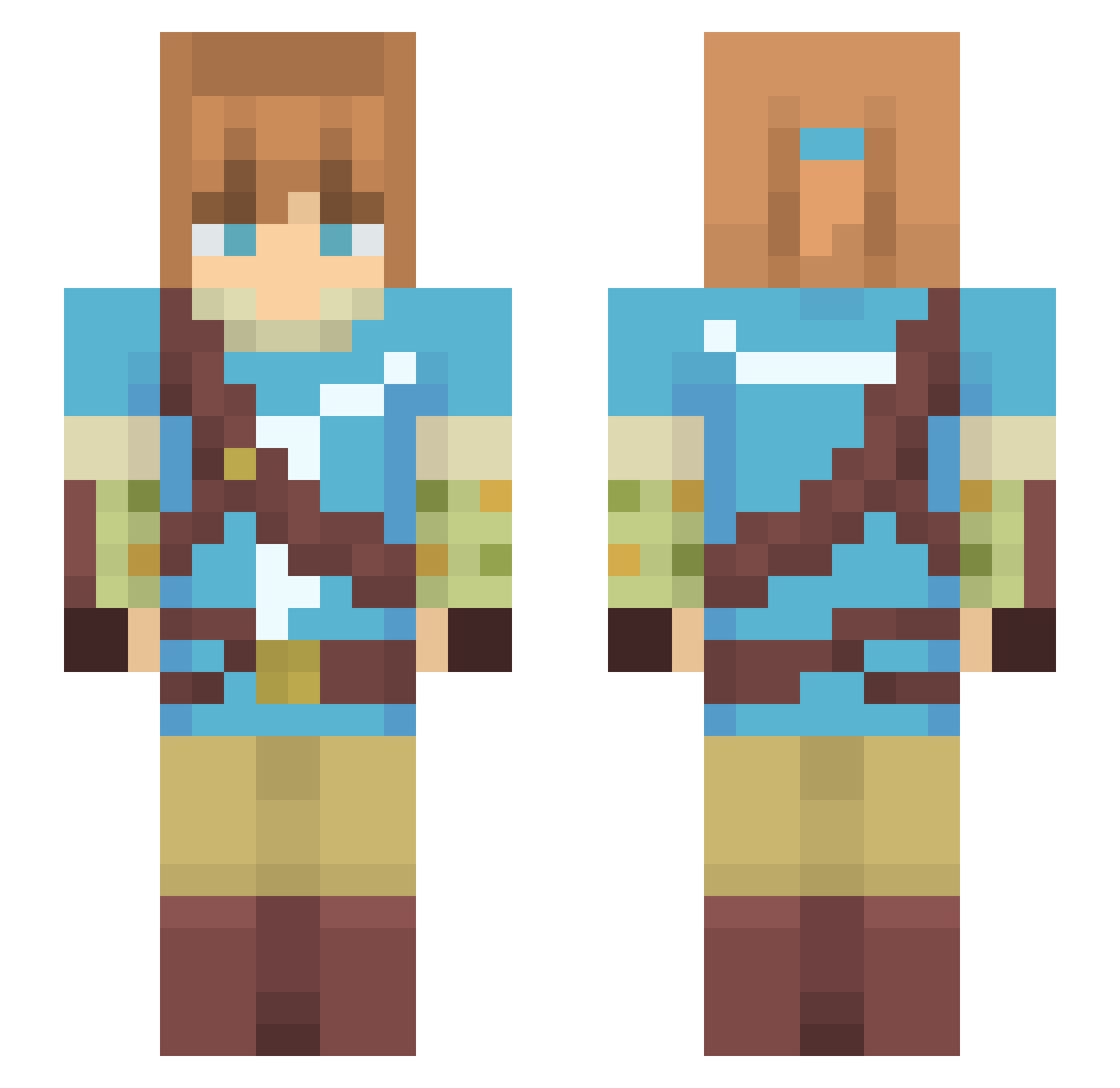 Fenwild Minecraft skin, front and back view