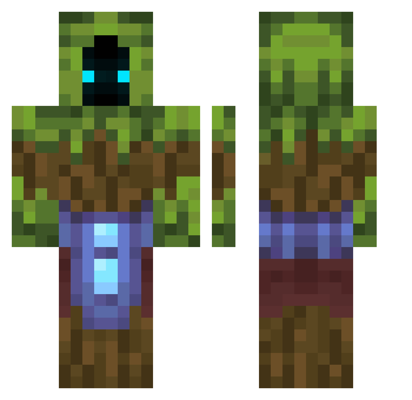 esi4 Minecraft skin, front and back view