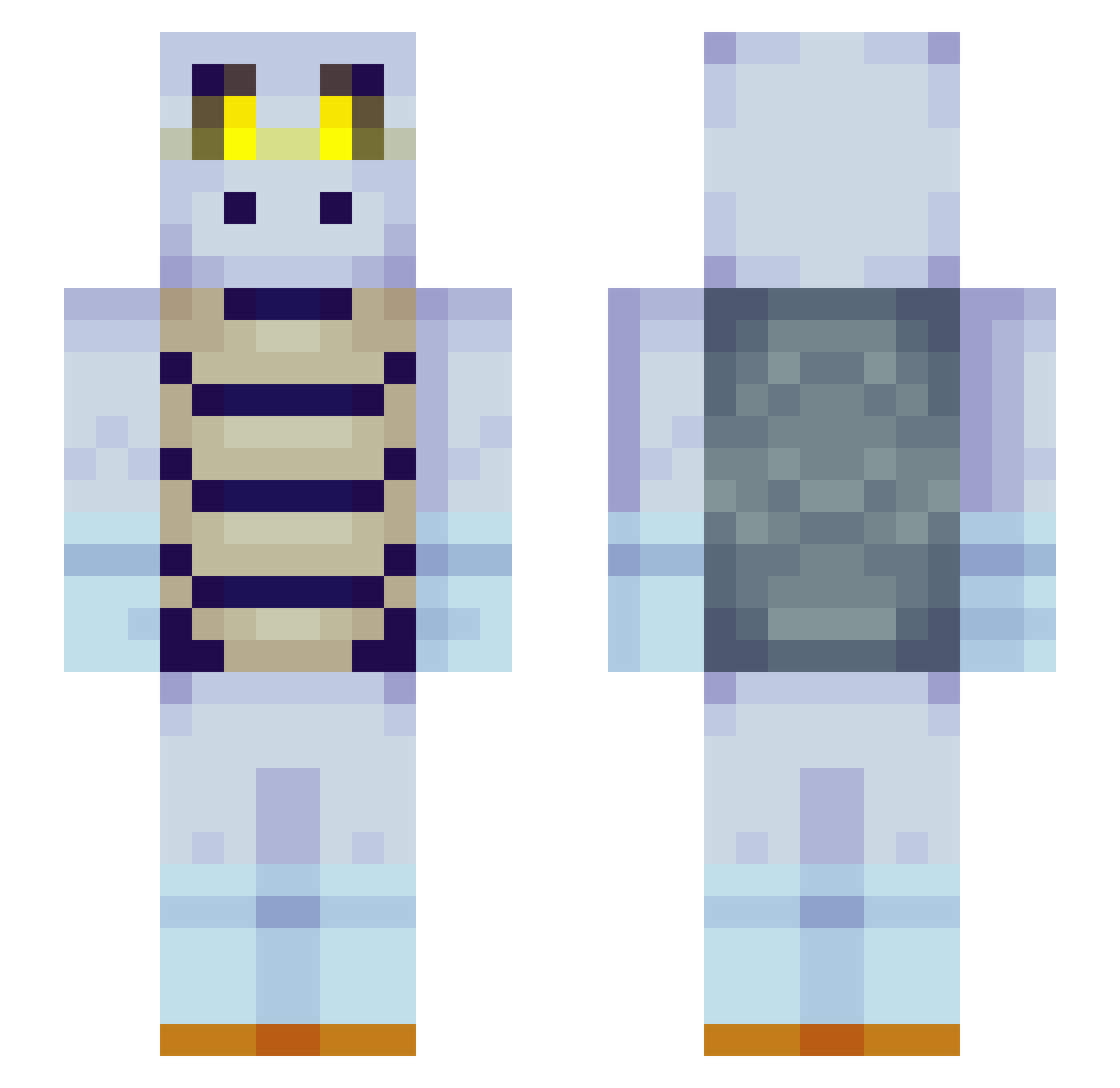 vuum Minecraft skin, front and back view
