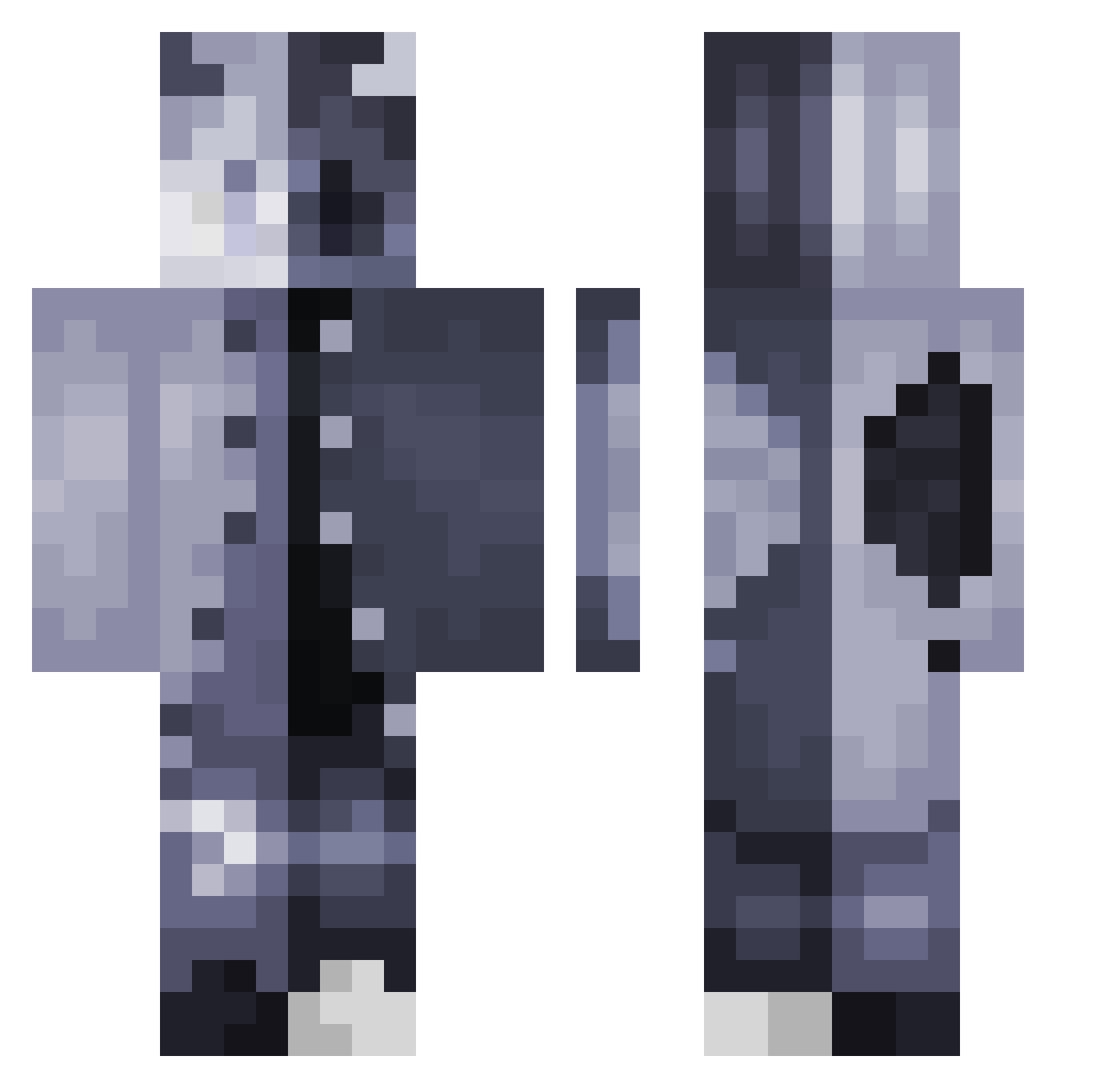 Axle49 Minecraft skin, front and back view