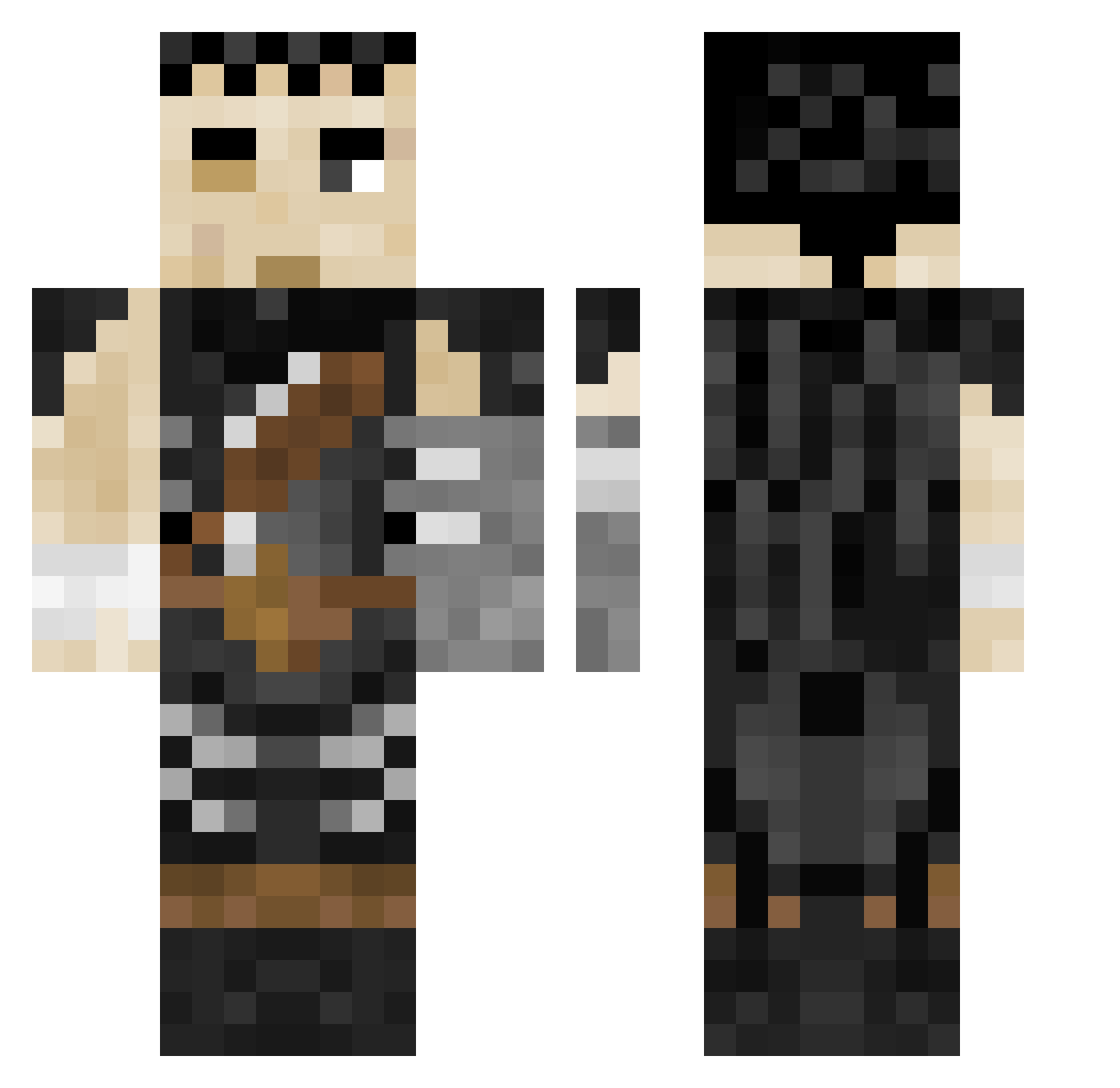 megooster Minecraft skin, front and back view