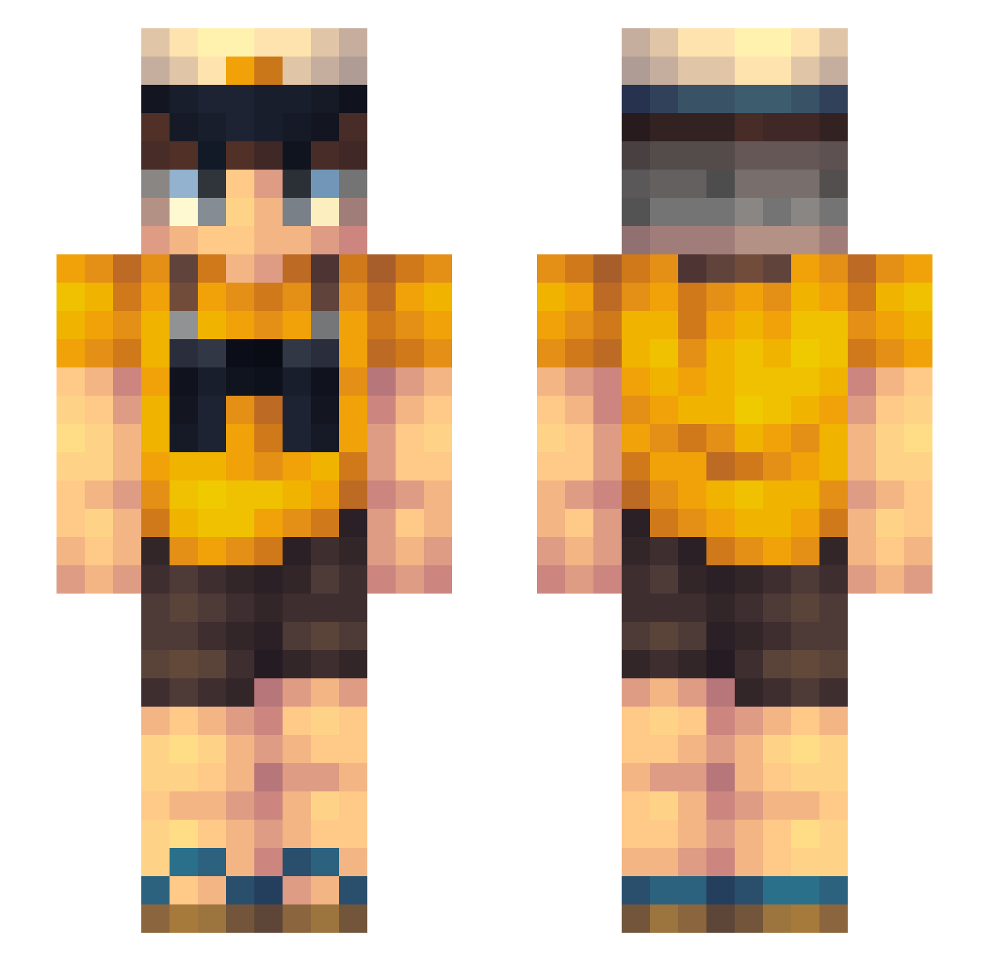 Juicy_LUV Minecraft skin, front and back view