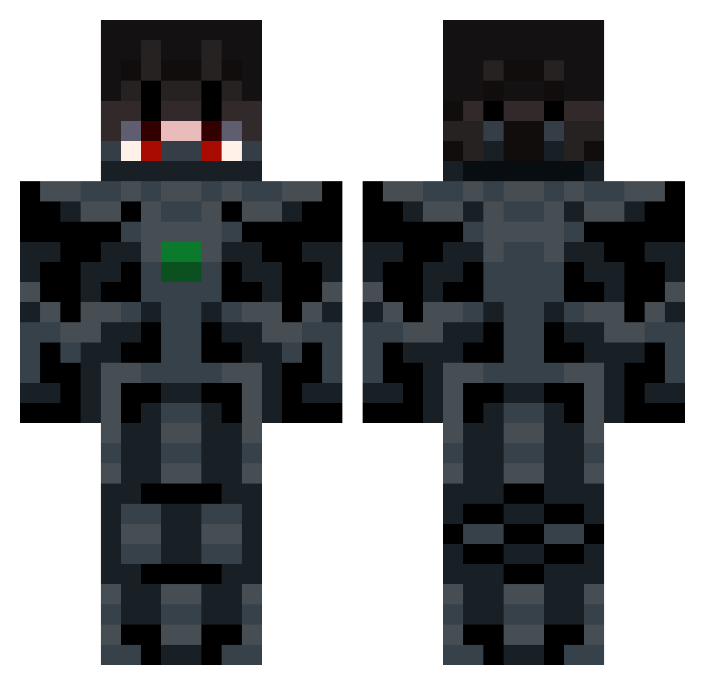 Varicoda Minecraft skin, front and back view