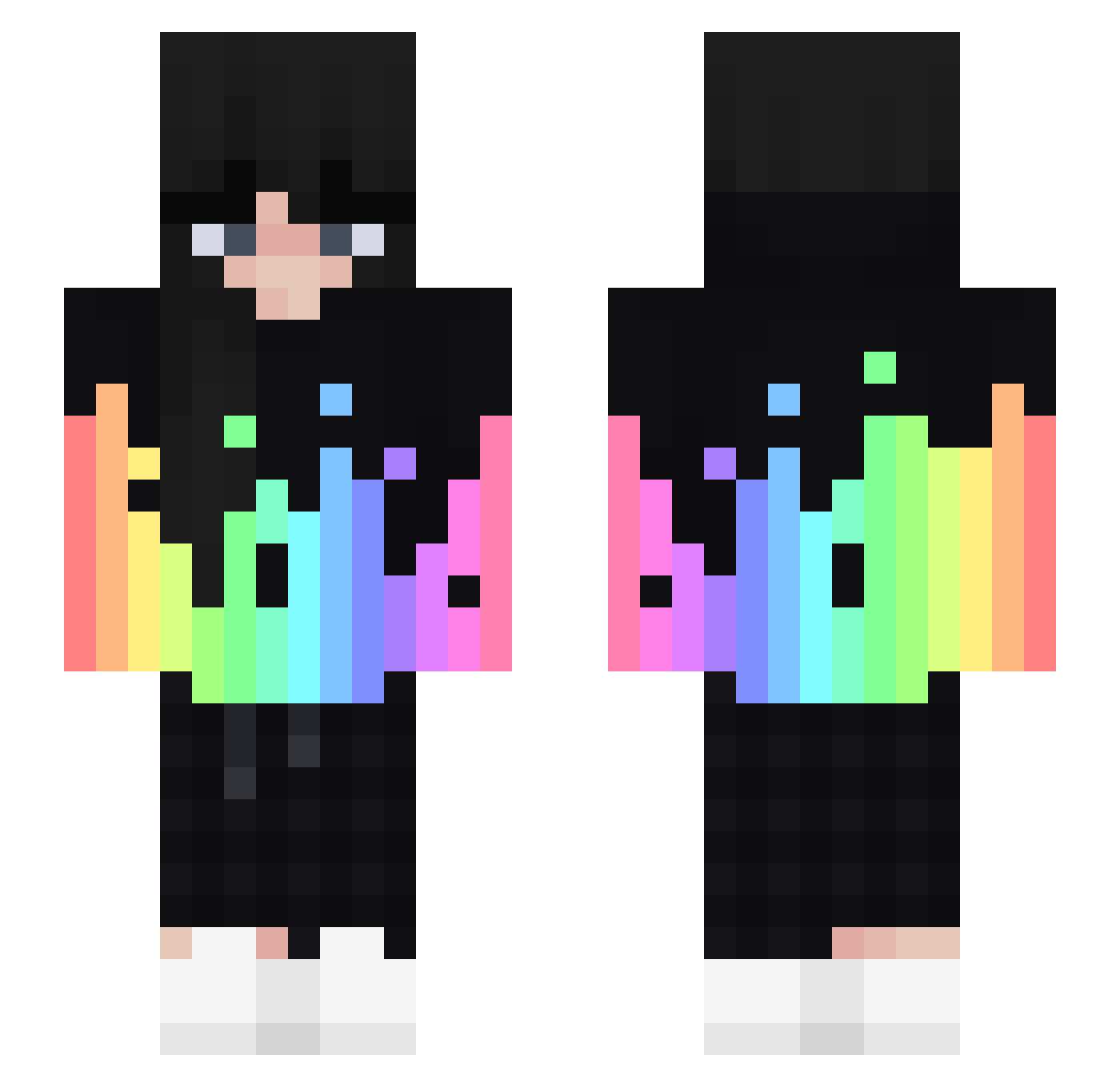 Honxst Minecraft skin, front and back view