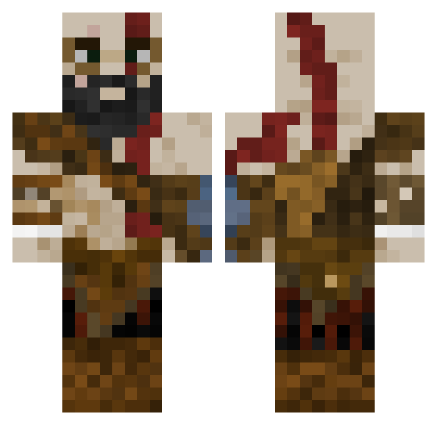 drikamikaze Minecraft skin, front and back view