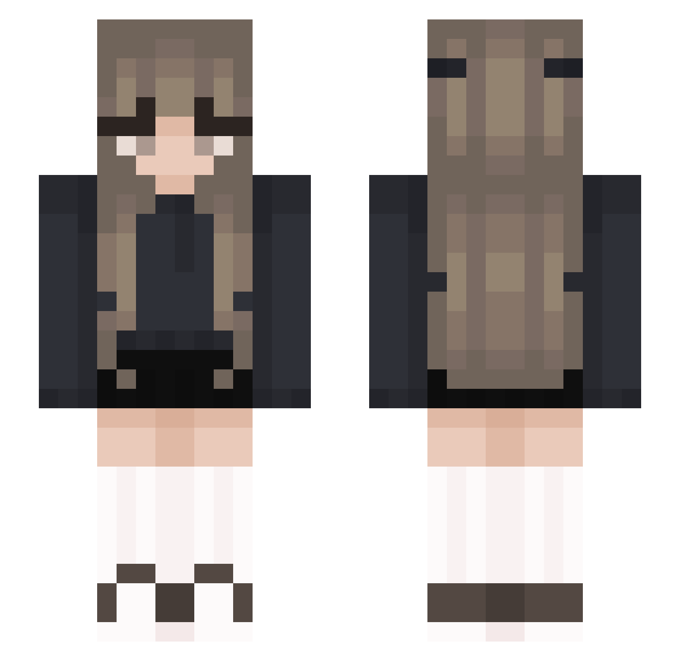 tragishka Minecraft skin, front and back view
