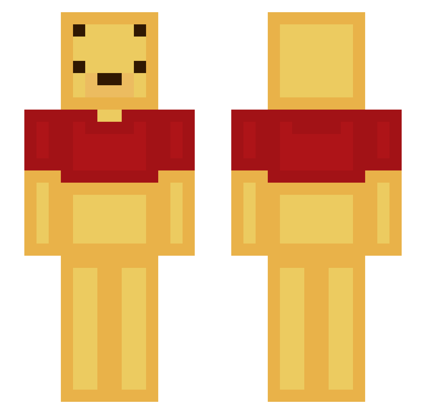 Schrumpfkopf1709 Minecraft skin, front and back view