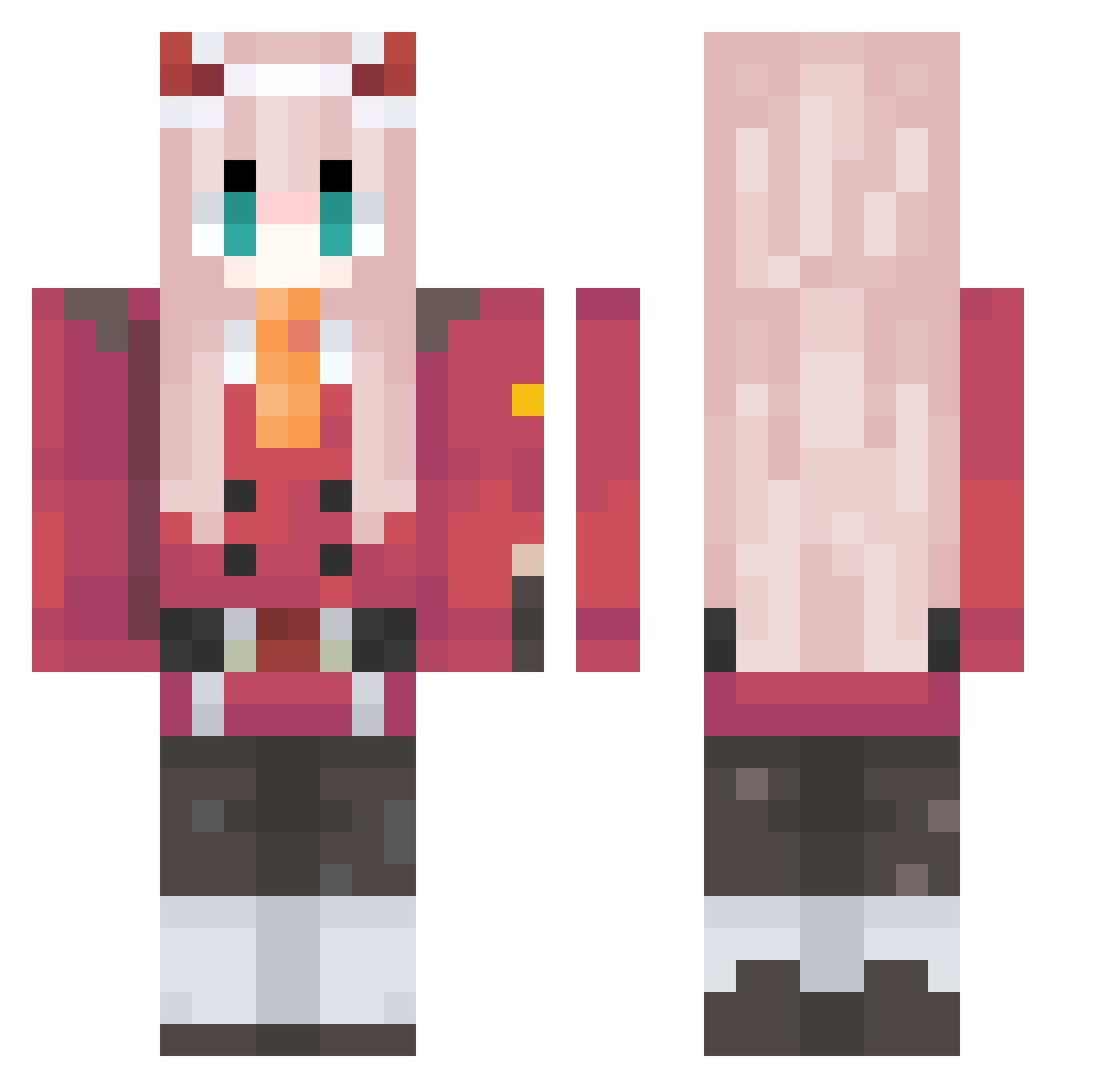 TLTBear Minecraft skin, front and back view