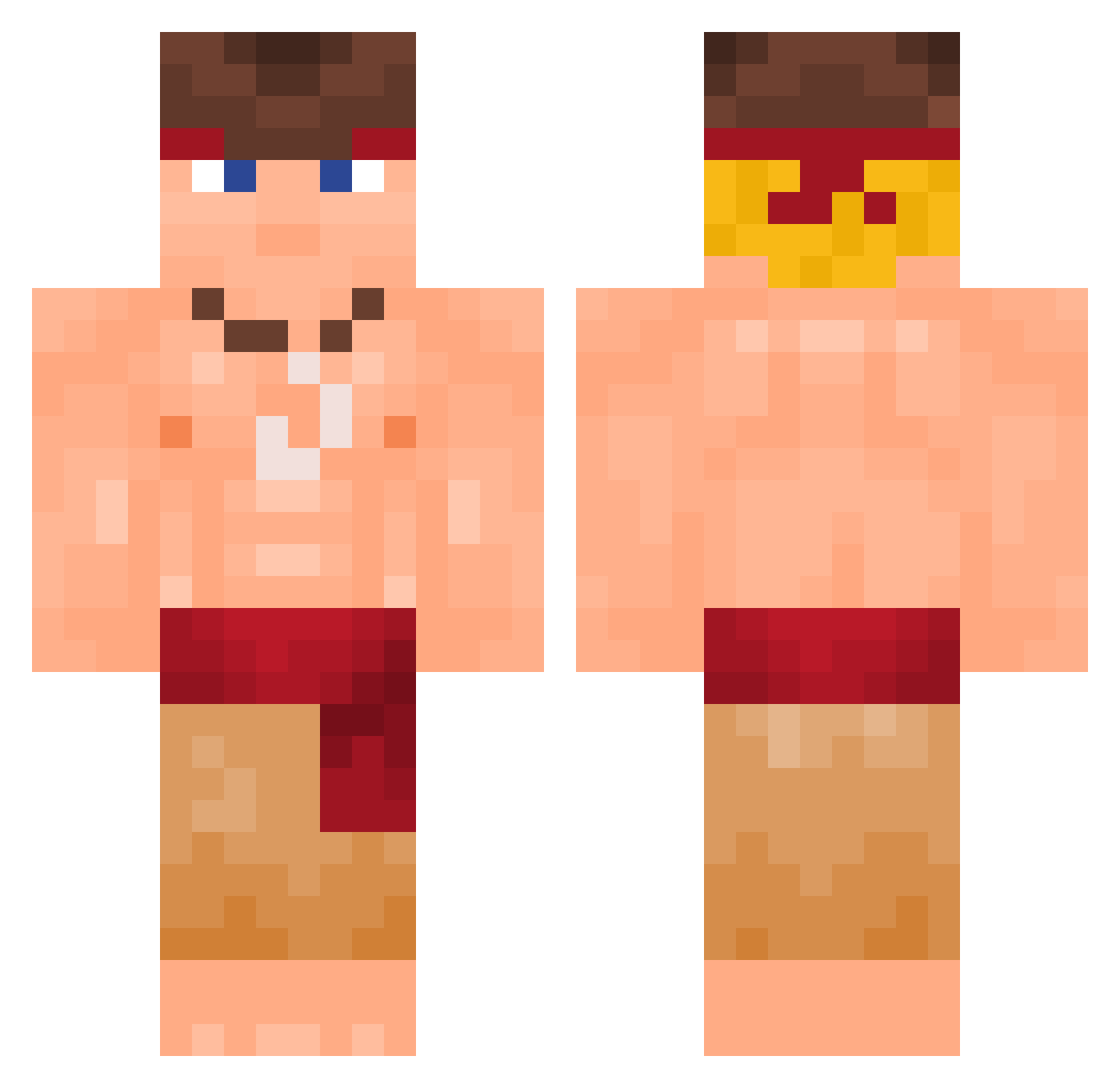 WhistlingWolf Minecraft skin, front and back view