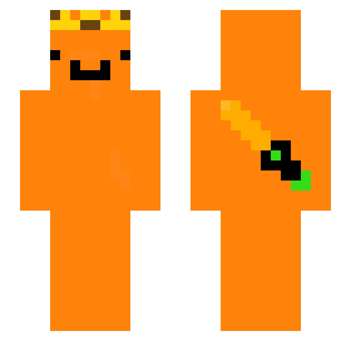SkyDinoMC Minecraft skin, front and back view