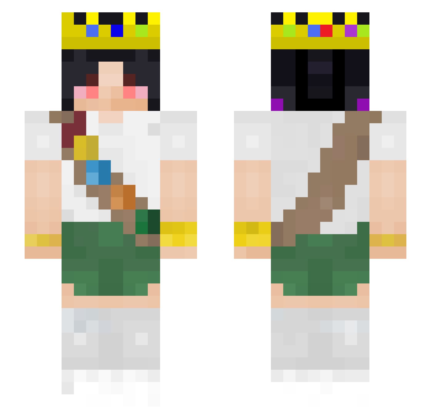 isaqel Minecraft skin, front and back view