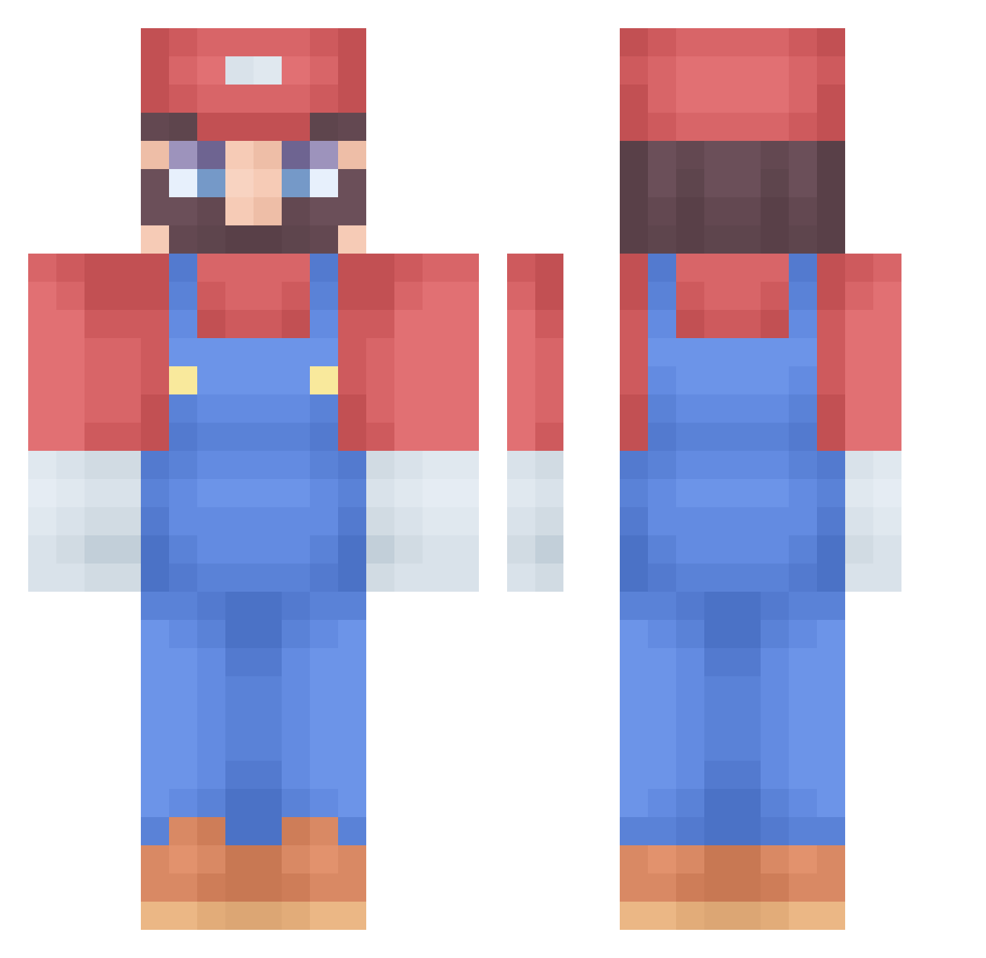 Stephen9727 Minecraft skin, front and back view