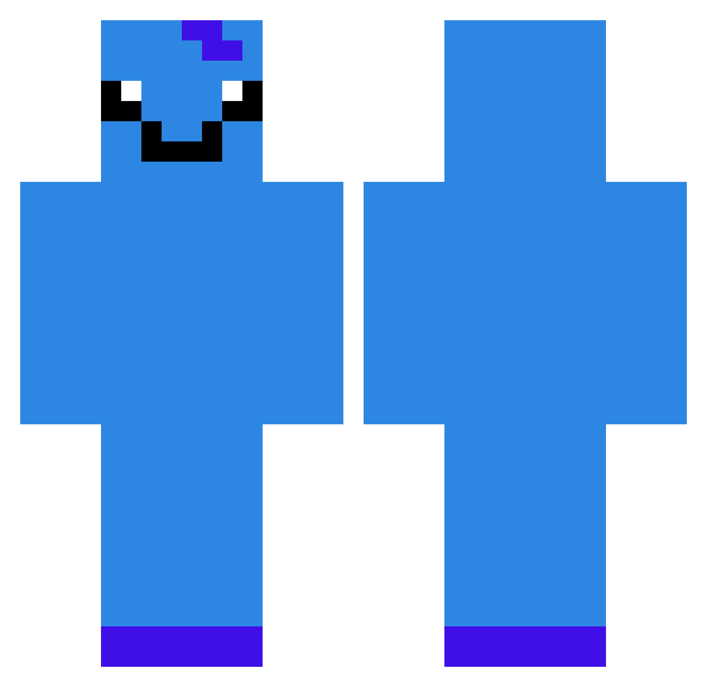 NotHendrix Minecraft skin, front and back view