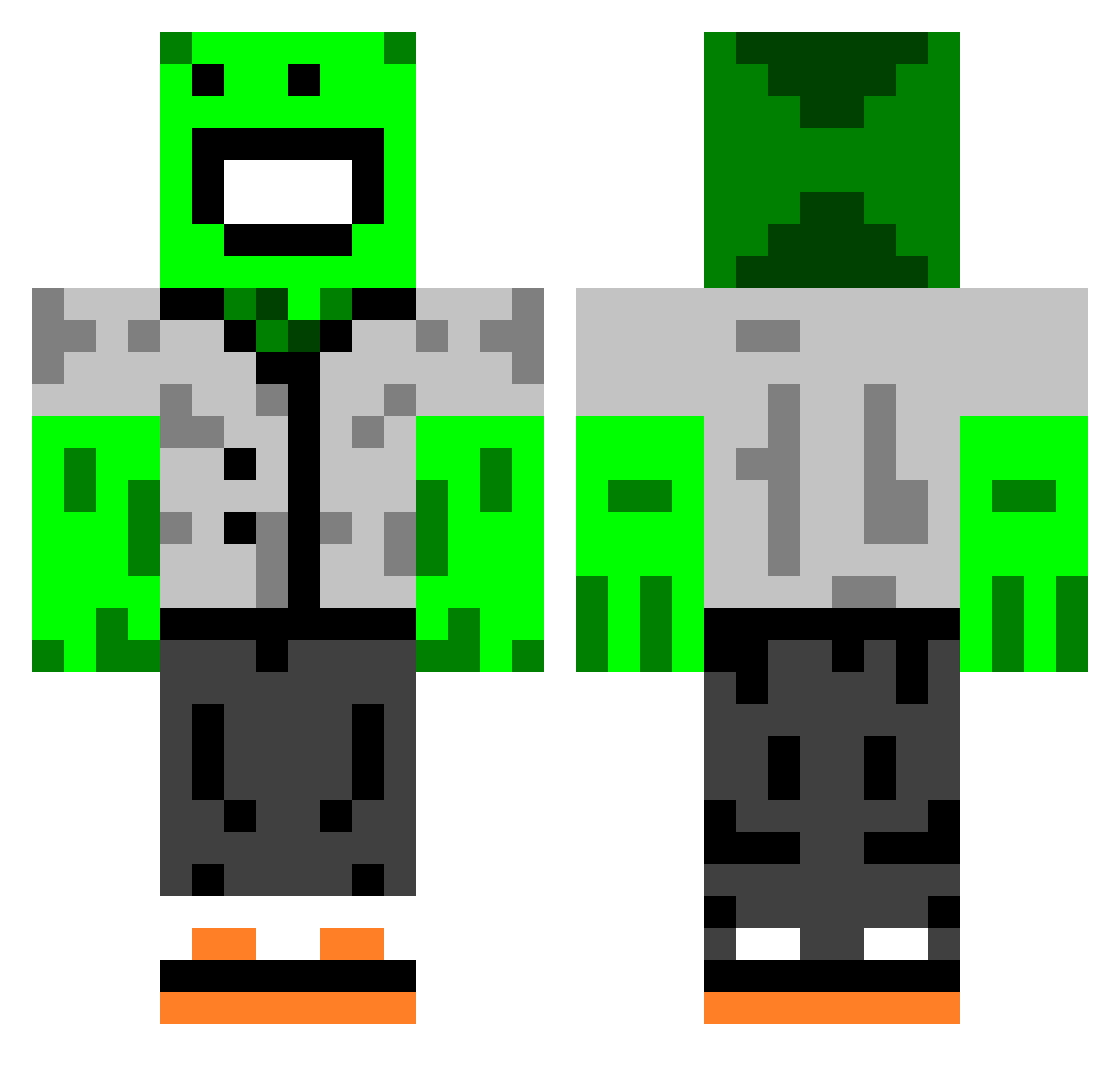 Standard Minecraft skin, front and back view