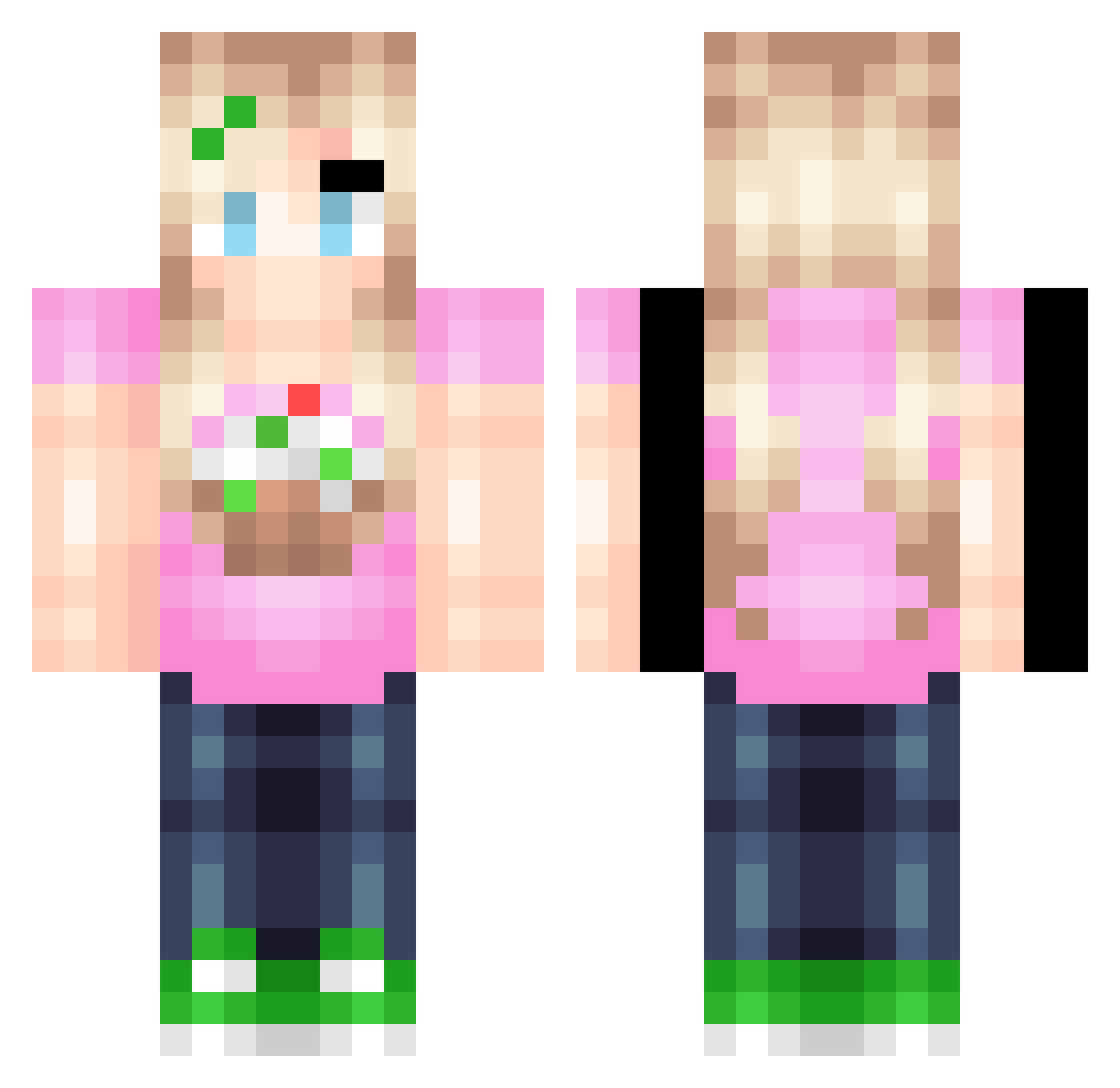 Cupcakegirl127 Minecraft skin, front and back view