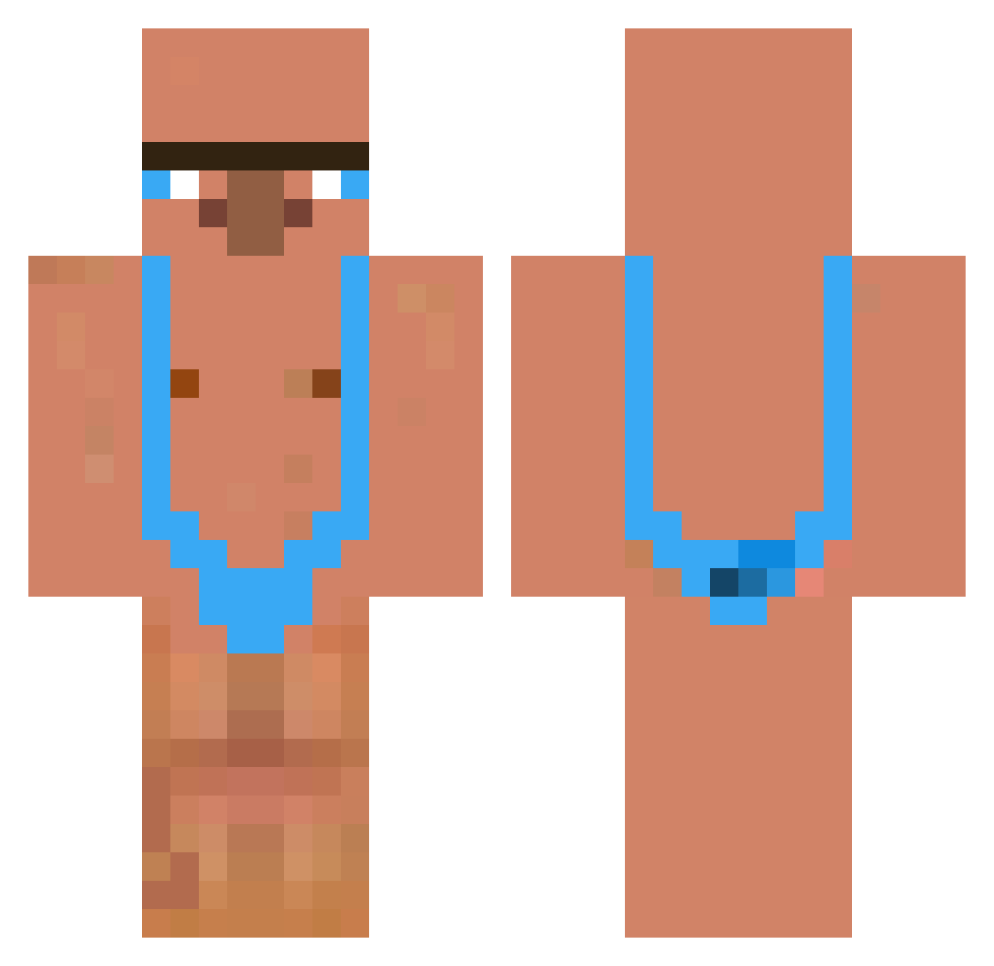 ItzSnowen Minecraft skin, front and back view