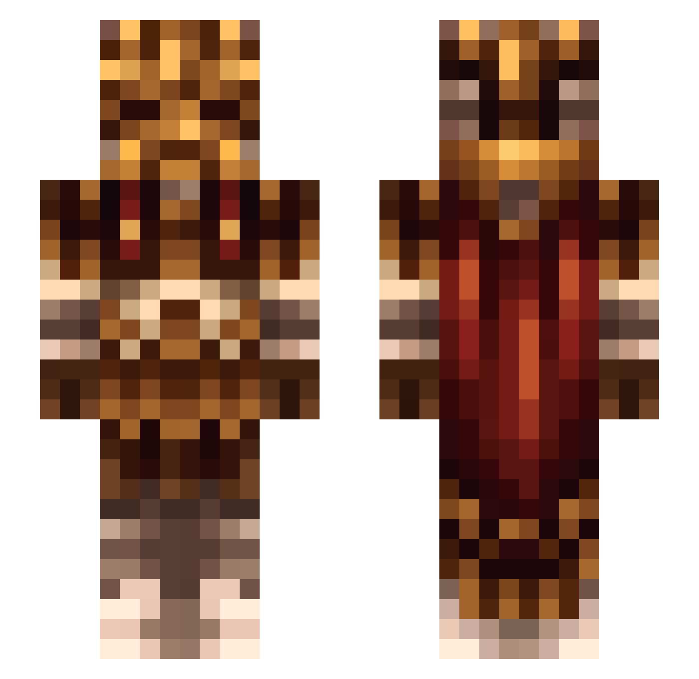 xEisenschwert Minecraft skin, front and back view