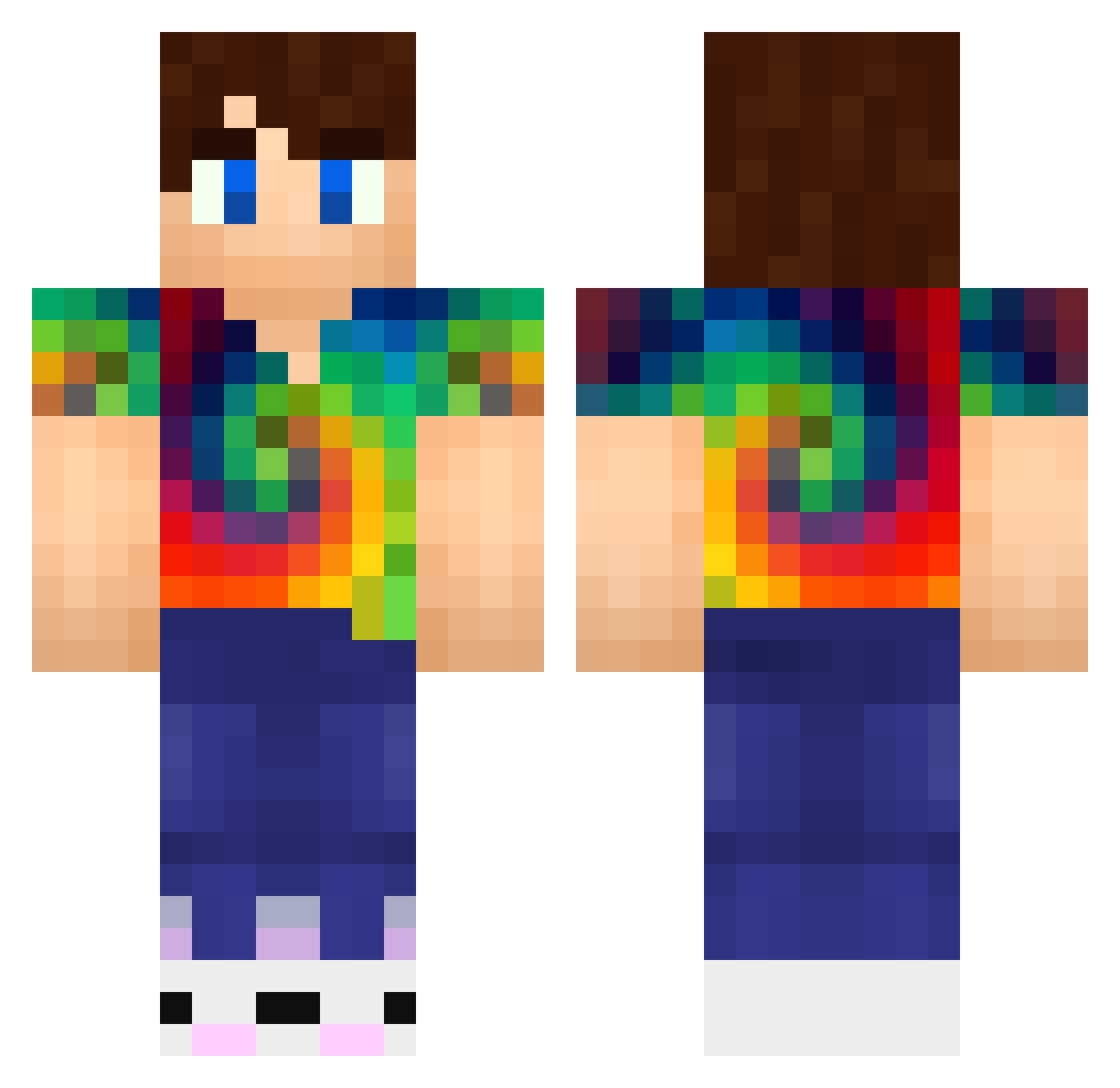 Milton Minecraft skin, front and back view