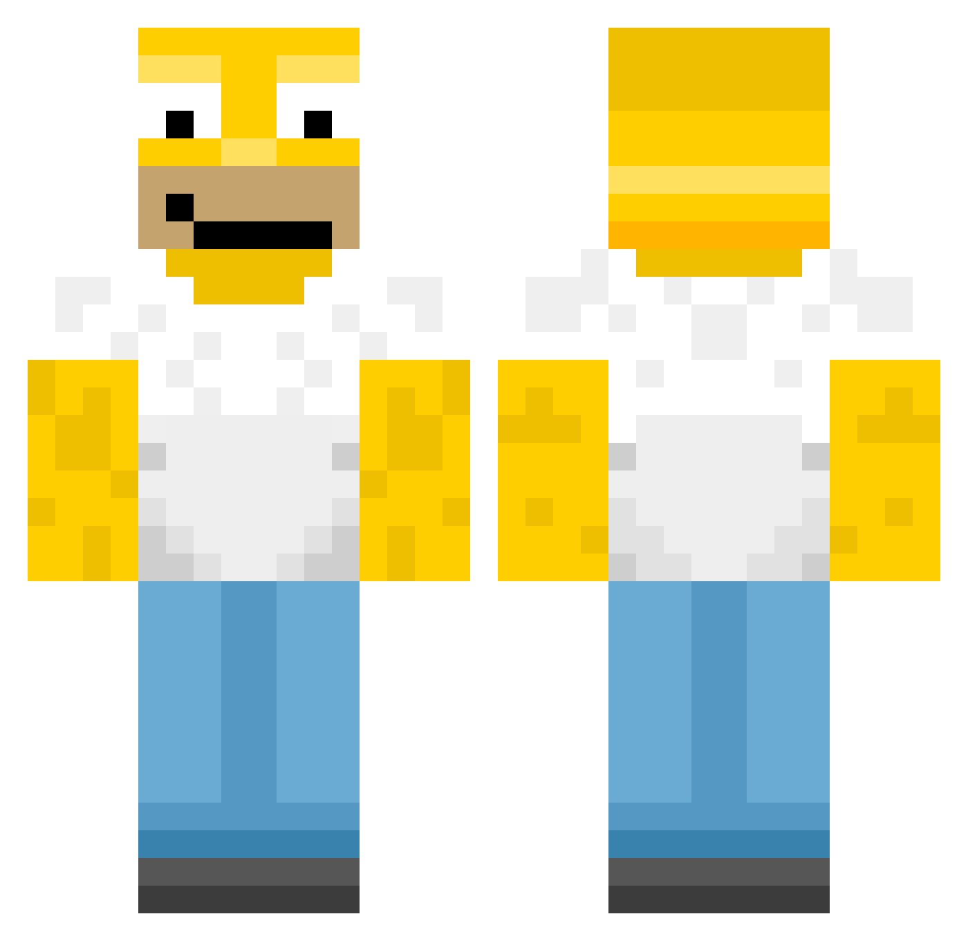 add6ie Minecraft skin, front and back view